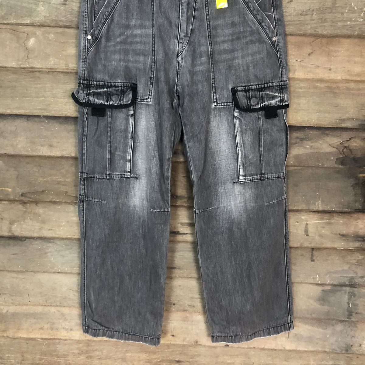 Japanese Brand Why Jeans denim multipocket Grey Cargo Pants #3411DL Size US 34 / EU 50 - 3 Thumbnail