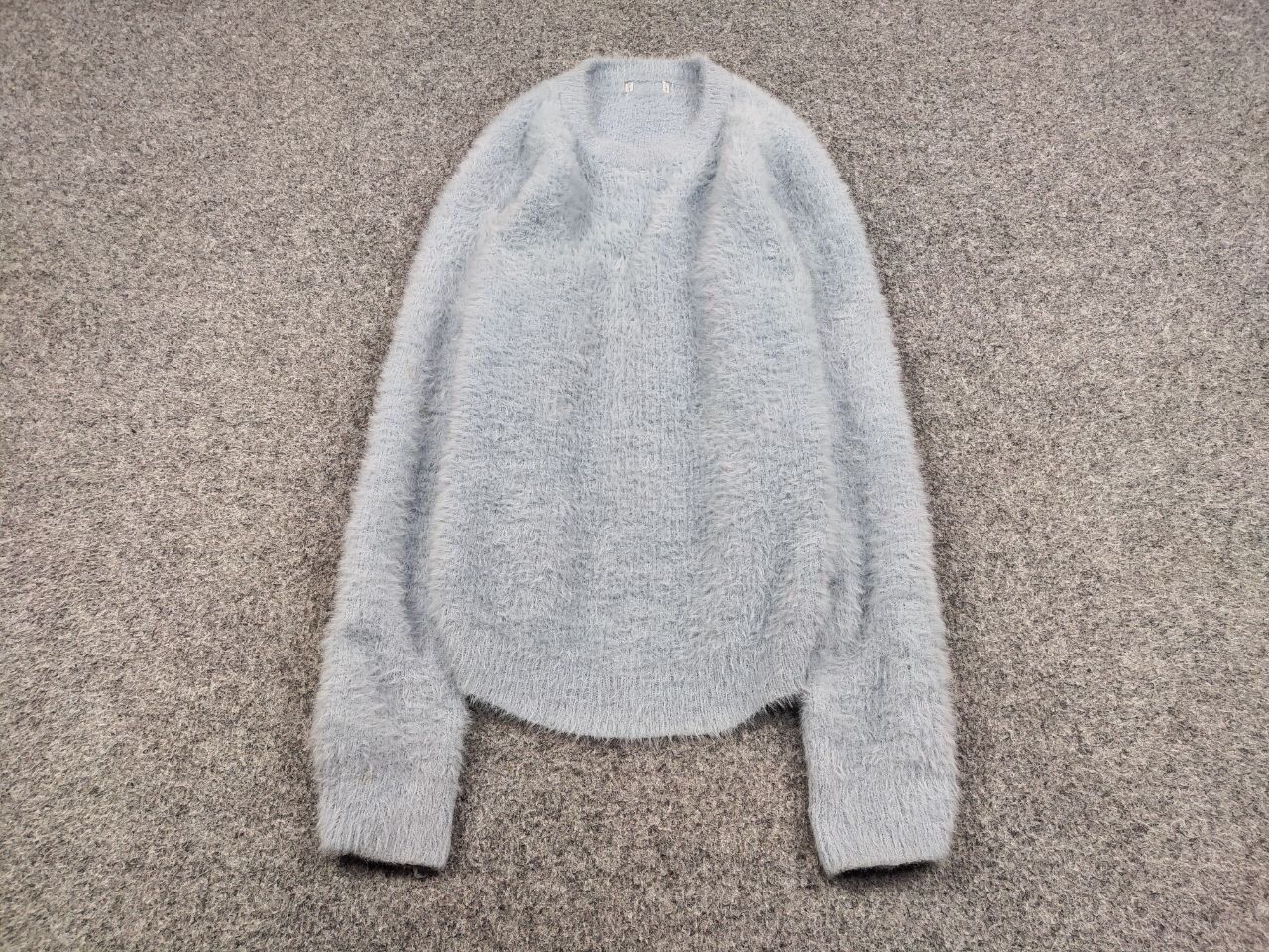 Japanese Brand Vintage 90's Japanese Blue Mohair Style Fuzzy Sweater Hype Size M / US 6-8 / IT 42-44 - 2 Thumbnail