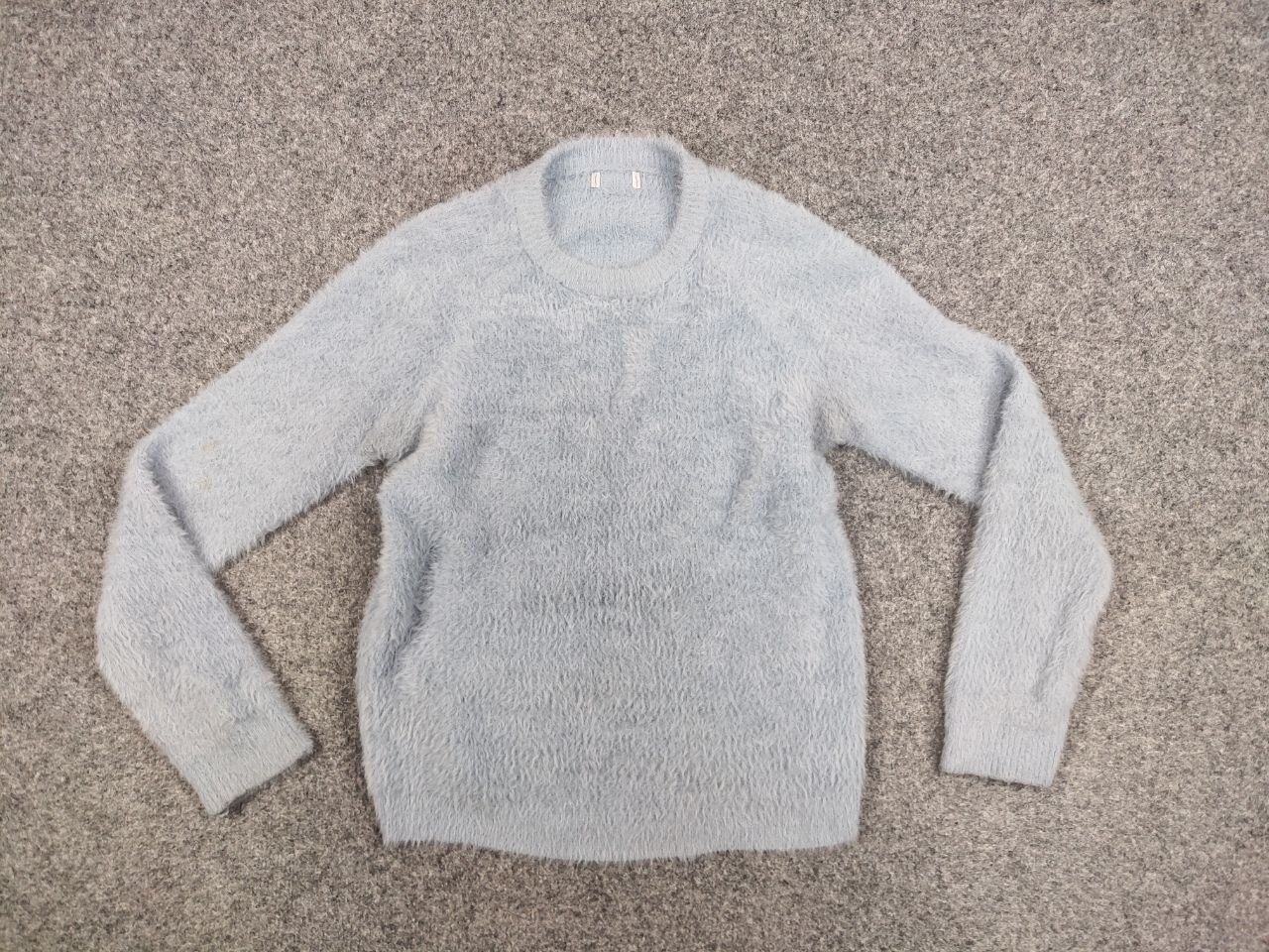 Japanese Brand Vintage 90's Japanese Blue Mohair Style Fuzzy Sweater Hype Size M / US 6-8 / IT 42-44 - 9 Thumbnail