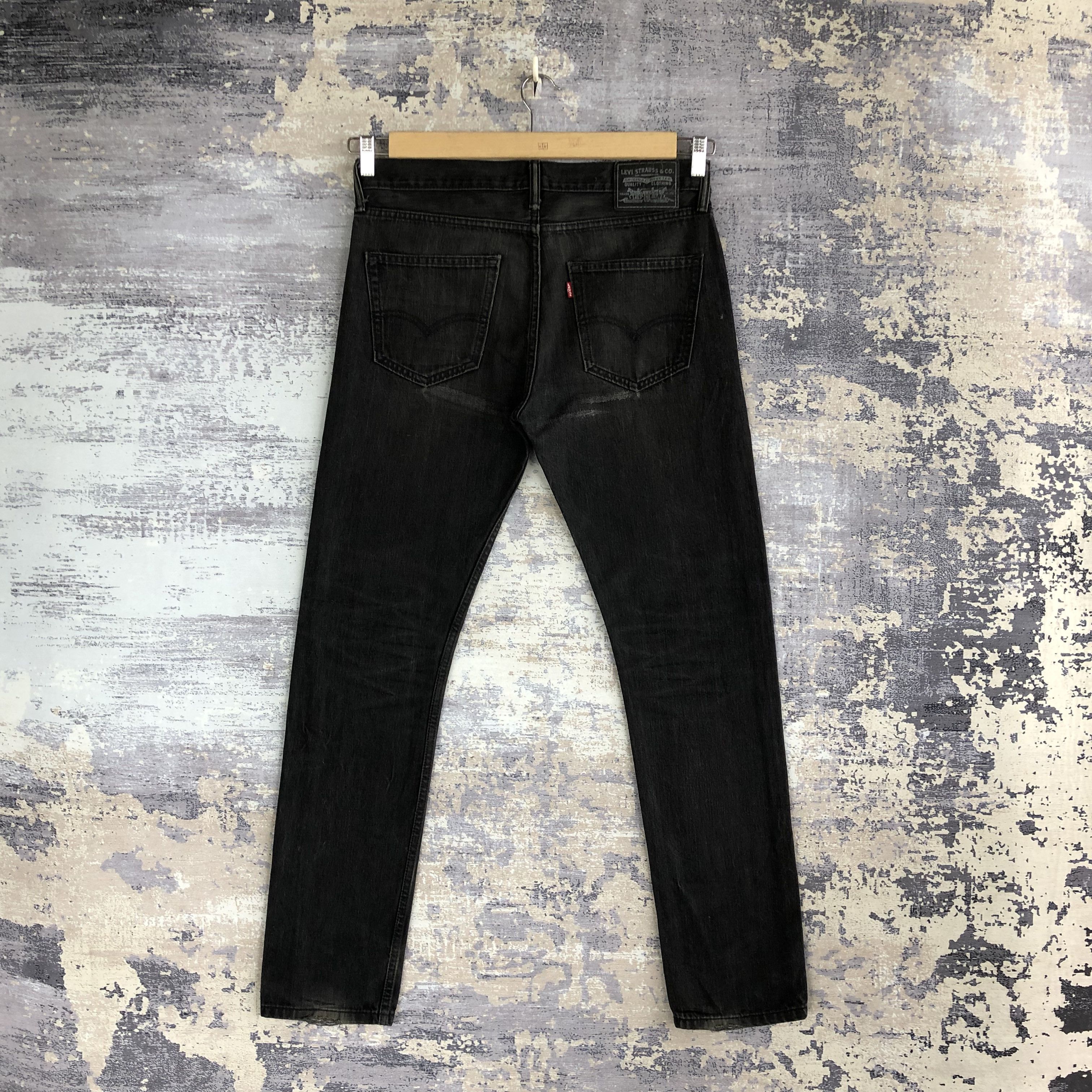 Levi's × Vintage Vintage Levis Skinny Tapered Slim Jeans Levi's Black Denim Size US 34 / EU 50 - 2 Thumbnail