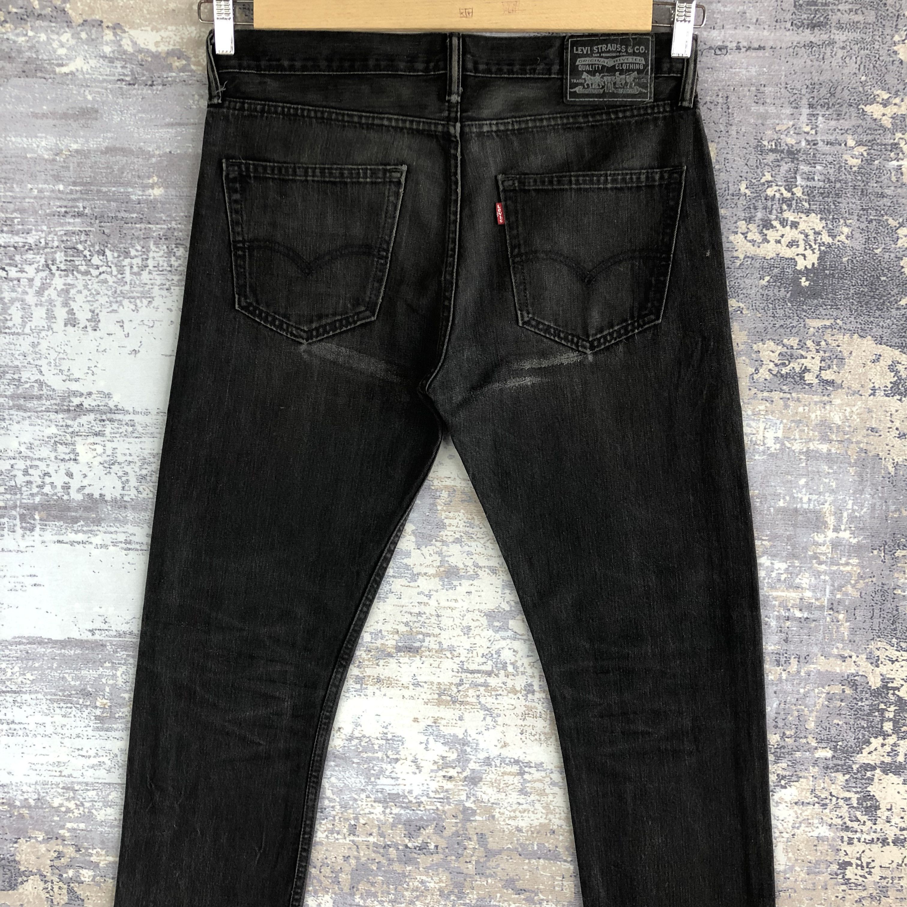 Levi's × Vintage Vintage Levis Skinny Tapered Slim Jeans Levi's Black Denim Size US 34 / EU 50 - 4 Thumbnail