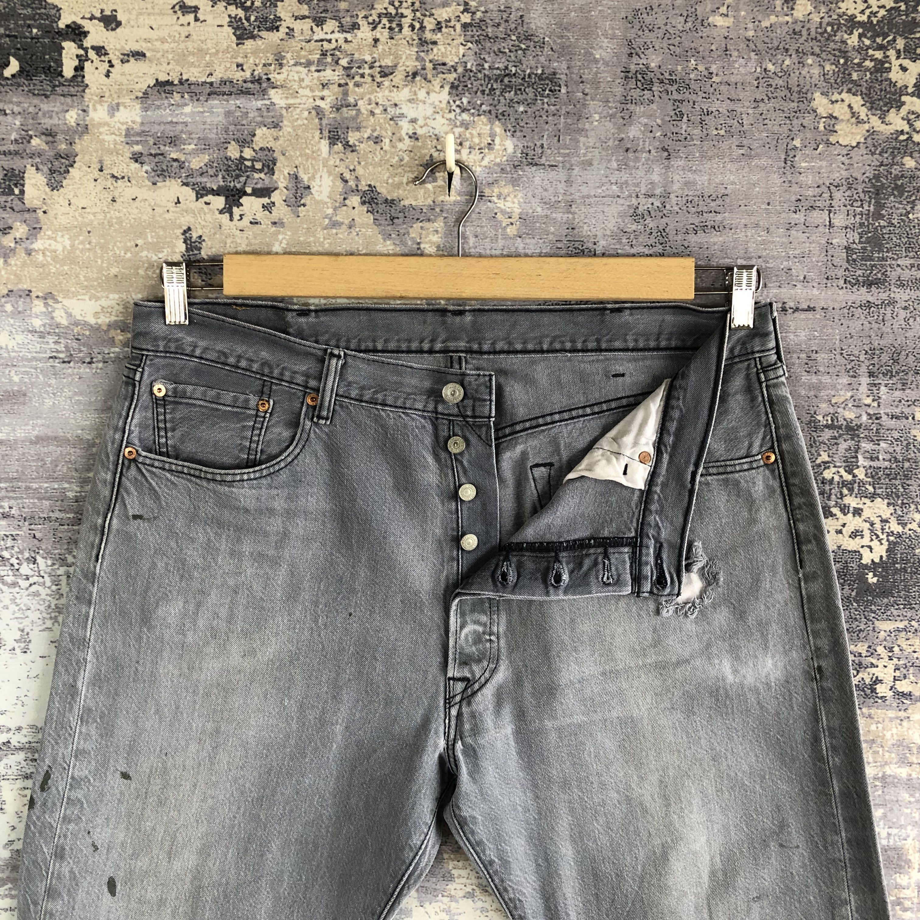 Levi's × Vintage Vintage Levis 501 Faded Black Jeans Levi's Ash Gray Denim Size US 38 / EU 54 - 6 Thumbnail