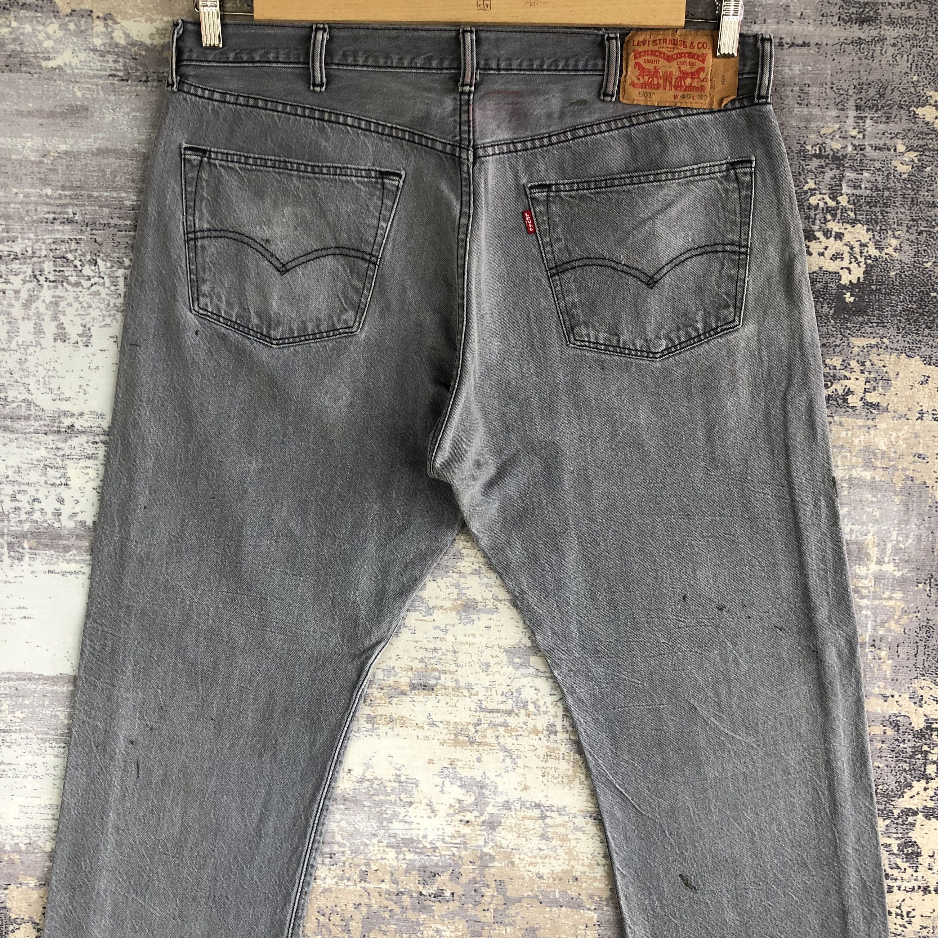 Levi's × Vintage Vintage Levis 501 Faded Black Jeans Levi's Ash Gray Denim Size US 38 / EU 54 - 4 Thumbnail
