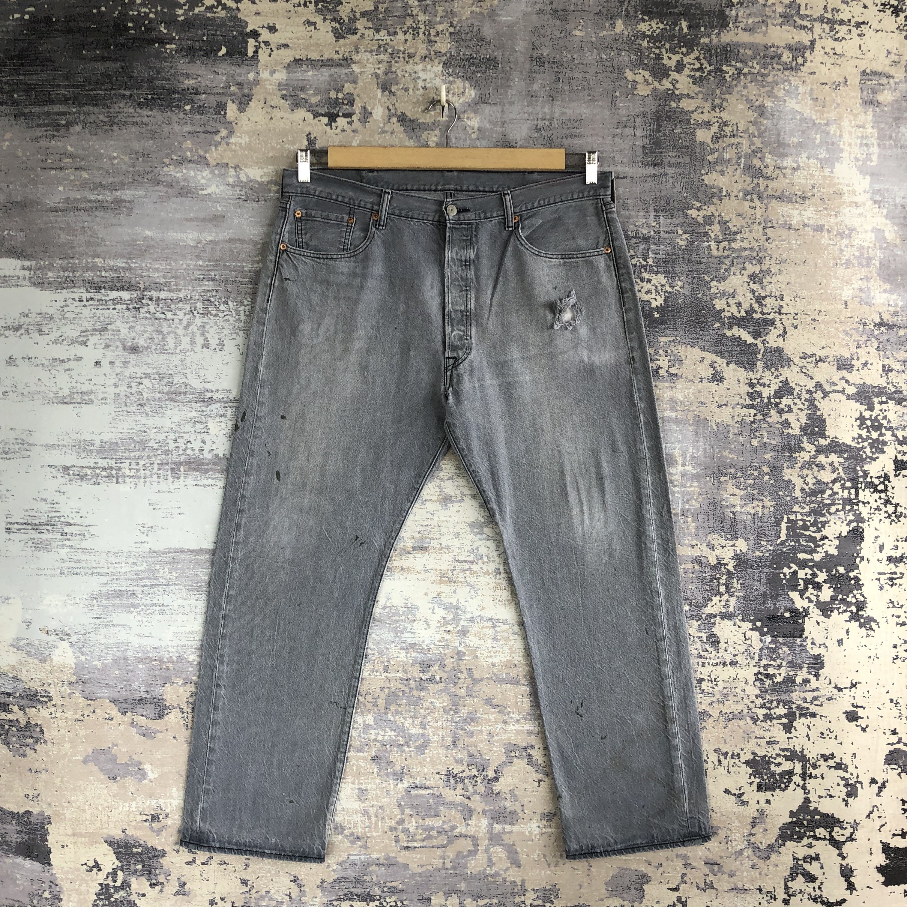 Levi's × Vintage Vintage Levis 501 Faded Black Jeans Levi's Ash Gray Denim Size US 38 / EU 54 - 1 Thumbnail