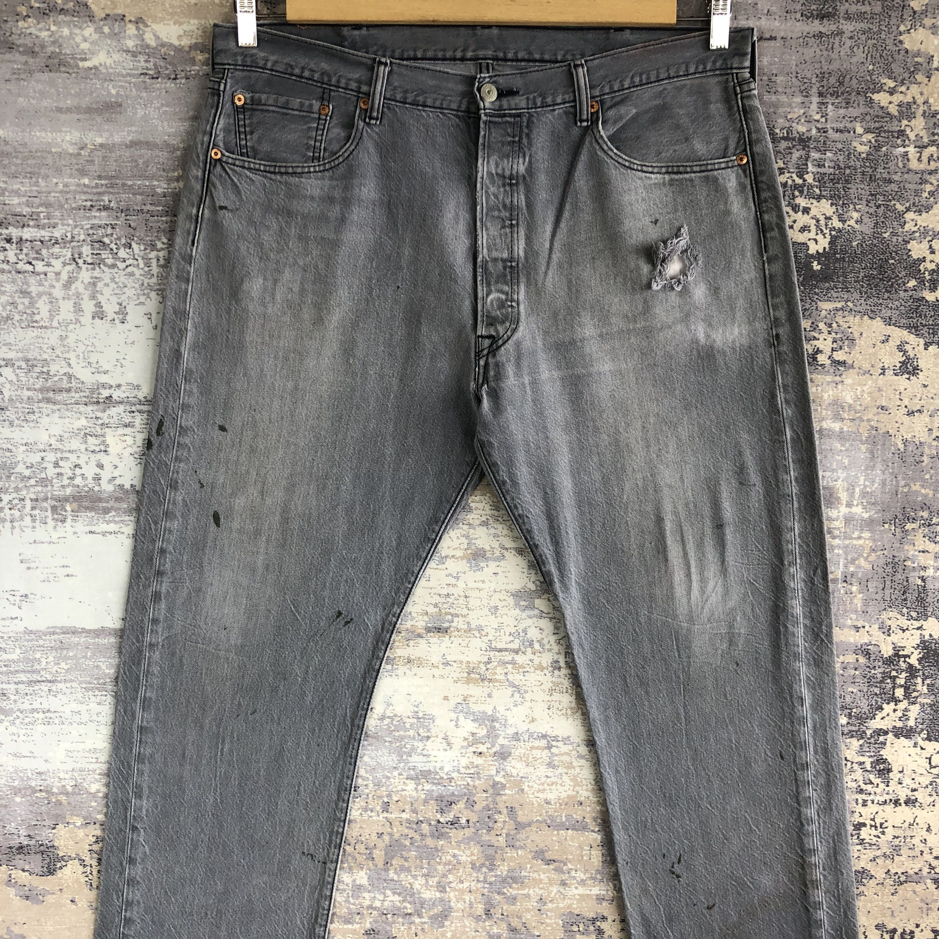 Levi's × Vintage Vintage Levis 501 Faded Black Jeans Levi's Ash Gray Denim Size US 38 / EU 54 - 3 Thumbnail