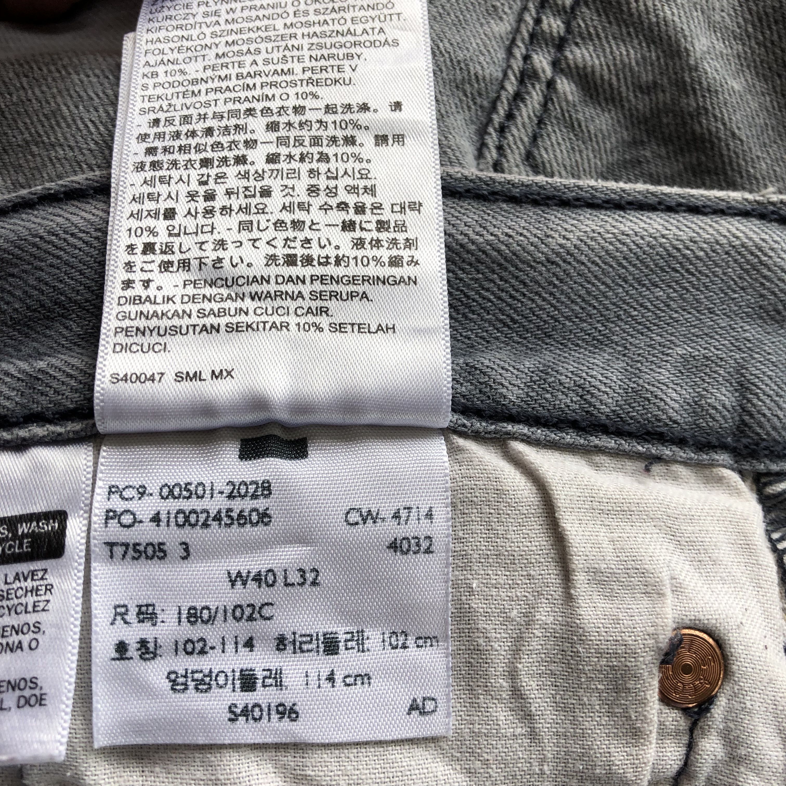 Levi's × Vintage Vintage Levis 501 Faded Black Jeans Levi's Ash Gray Denim Size US 38 / EU 54 - 10 Thumbnail