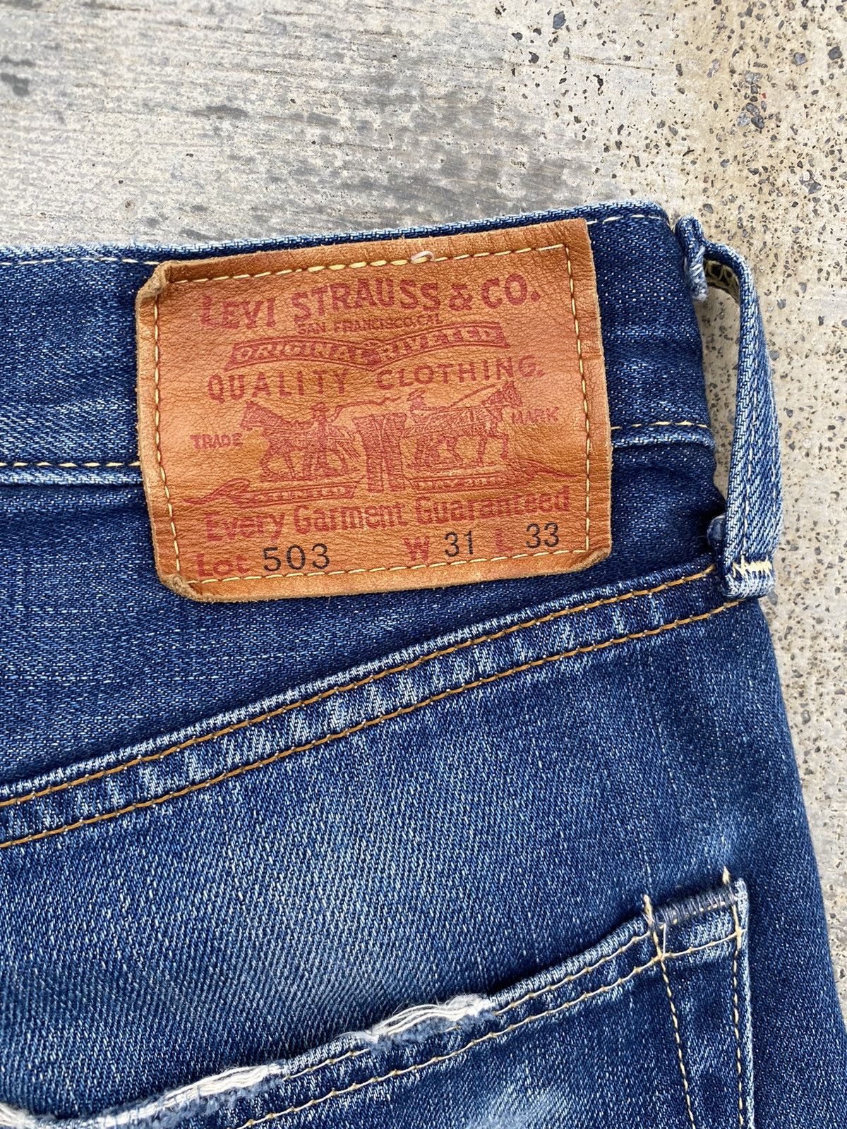 Levi's VINTAGE LEVIS 503 DISTRESSED COWBOY PUNK RODEO RAVE HYSTERIC Size US 31 - 9 Thumbnail