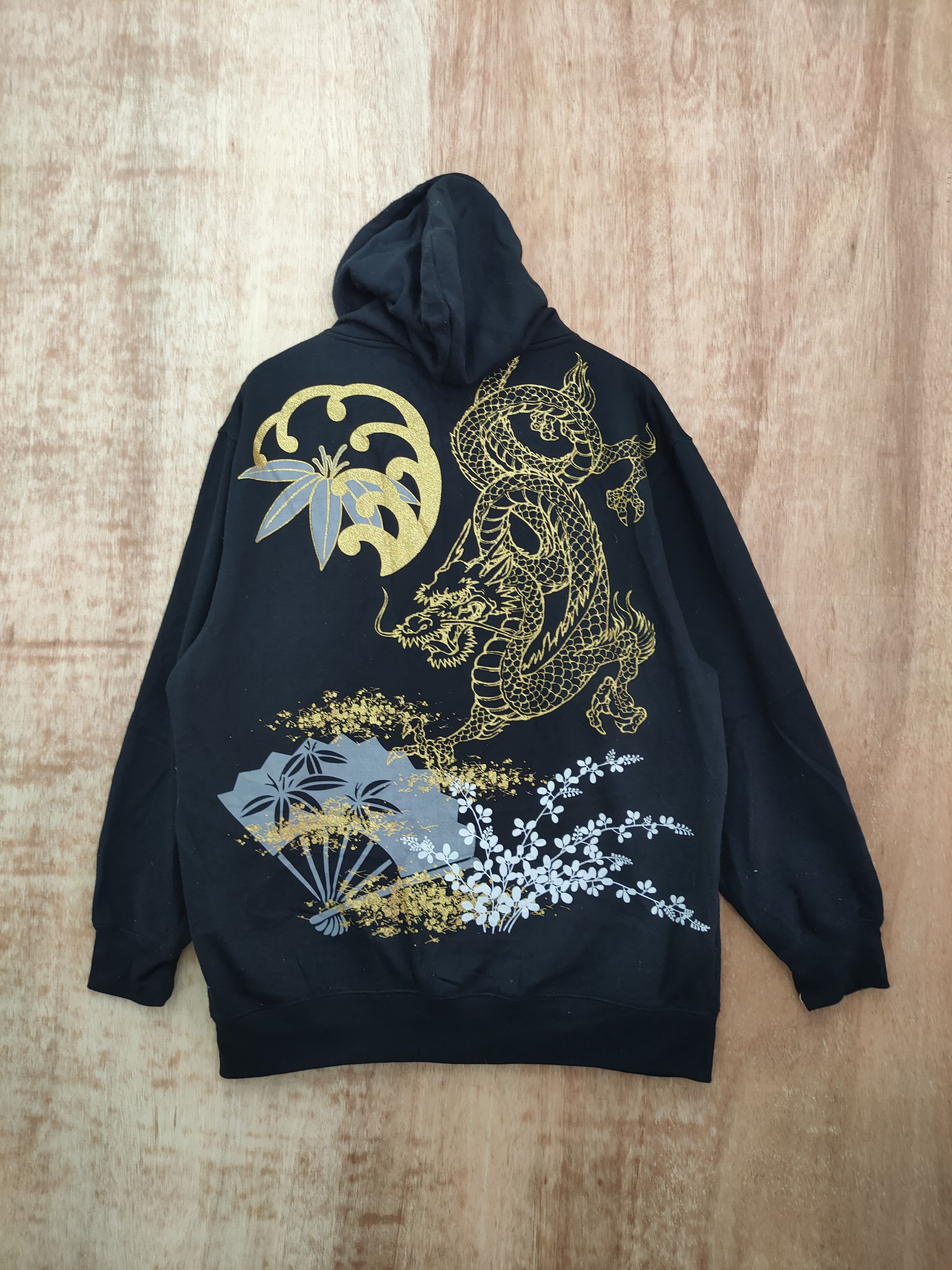 Takra Men's Samurai & Dragon 3D Tattoo Hoodie - Zipper Pullover Sweatshirt - View #13