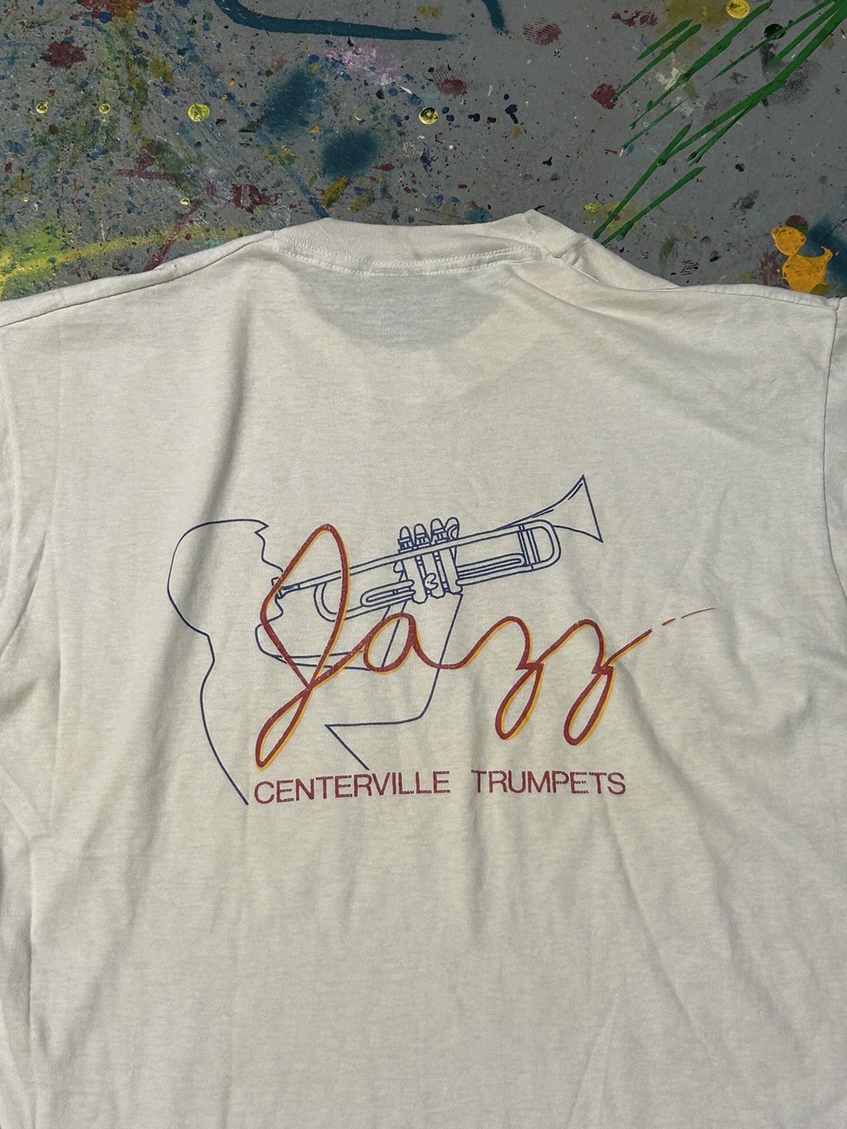 Vintage Marching band gun T-shirt 80s Size US XL / EU 56 / 4 - 4 Thumbnail