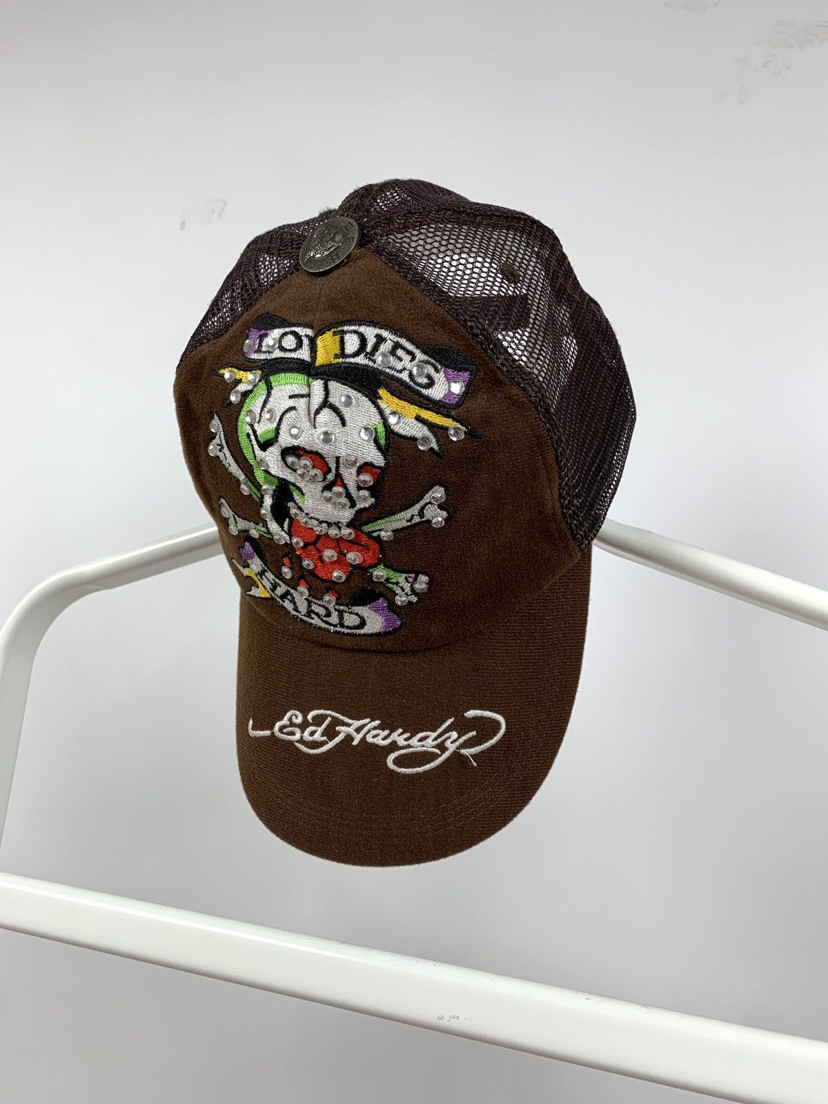 Christian Audigier Vintage Ed Hardy By Christian Audigier Rhinestones Brown Cap Size ONE SIZE - 1 Thumbnail