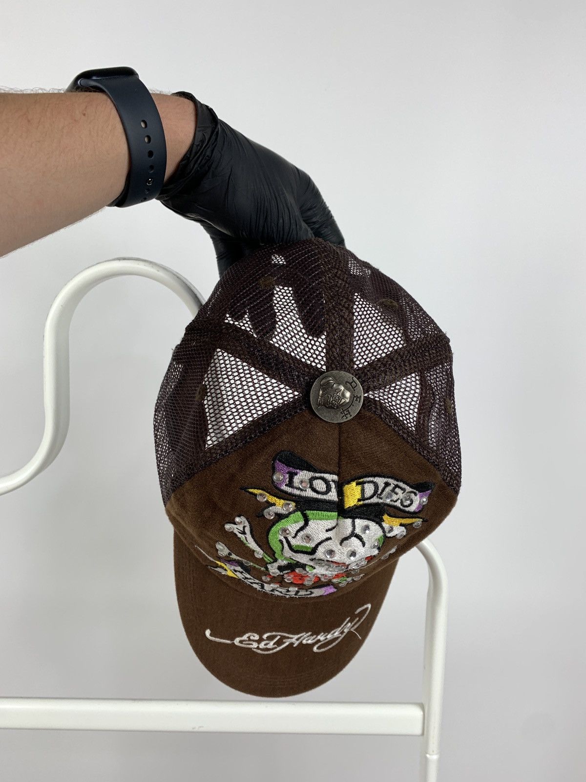 Christian Audigier Vintage Ed Hardy By Christian Audigier Rhinestones Brown Cap Size ONE SIZE - 9 Thumbnail