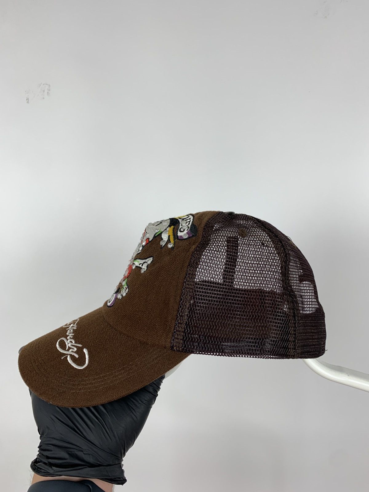 Christian Audigier Vintage Ed Hardy By Christian Audigier Rhinestones Brown Cap Size ONE SIZE - 7 Thumbnail