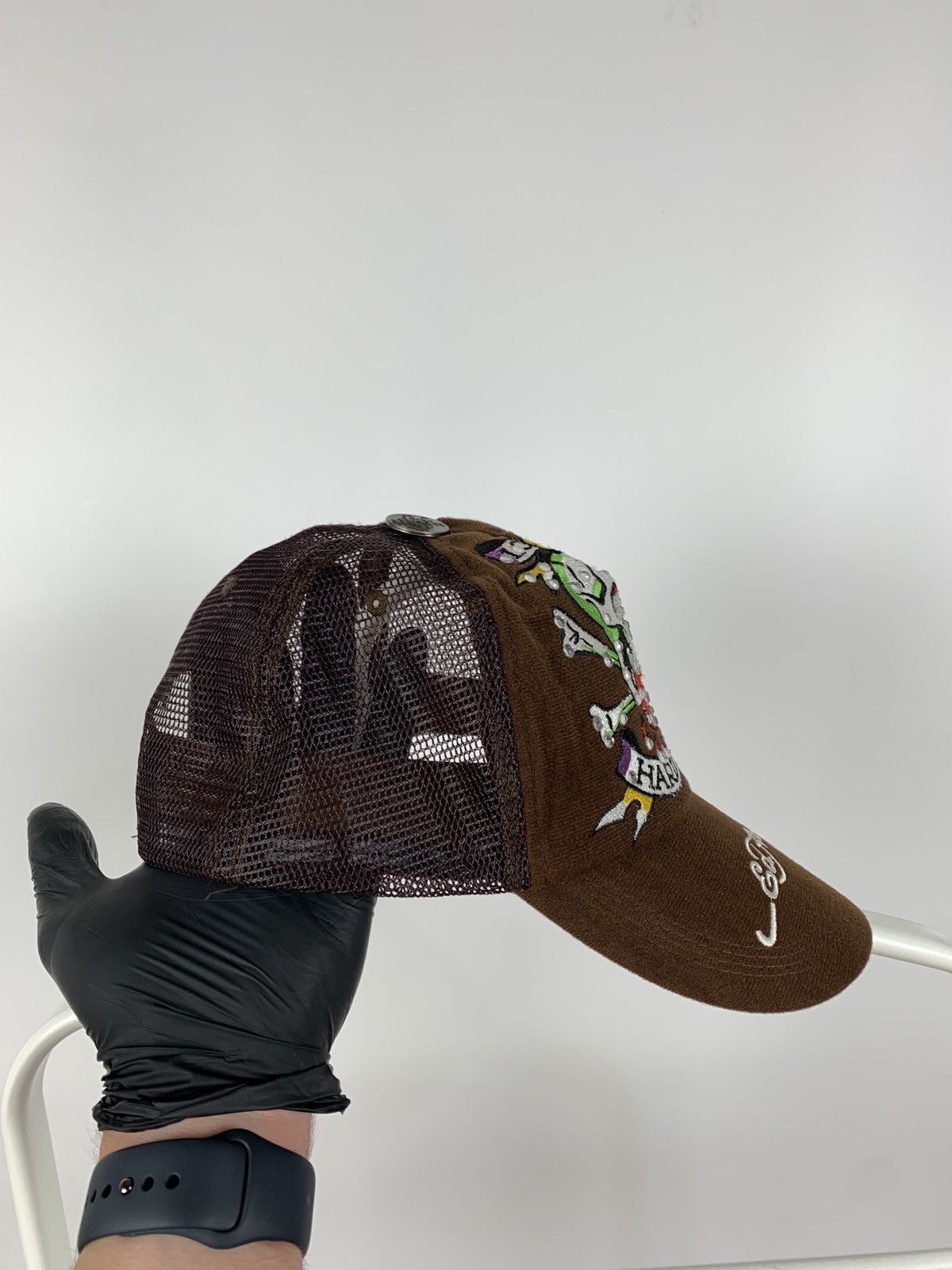 Christian Audigier Vintage Ed Hardy By Christian Audigier Rhinestones Brown Cap Size ONE SIZE - 6 Thumbnail