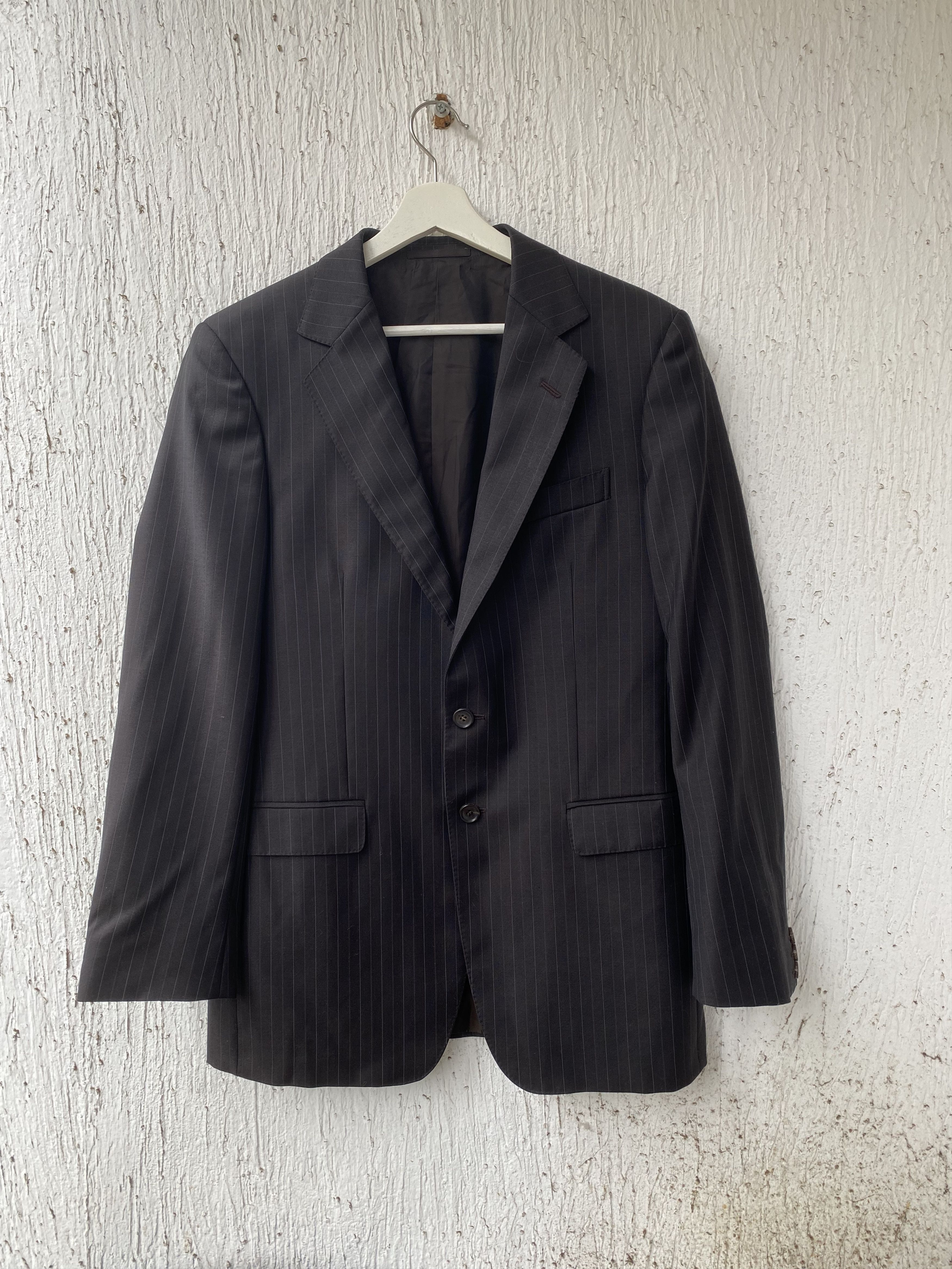 image of Gucci Wool And Mohair Blend Striped Blazer in Brown, Men's (Size Medium)