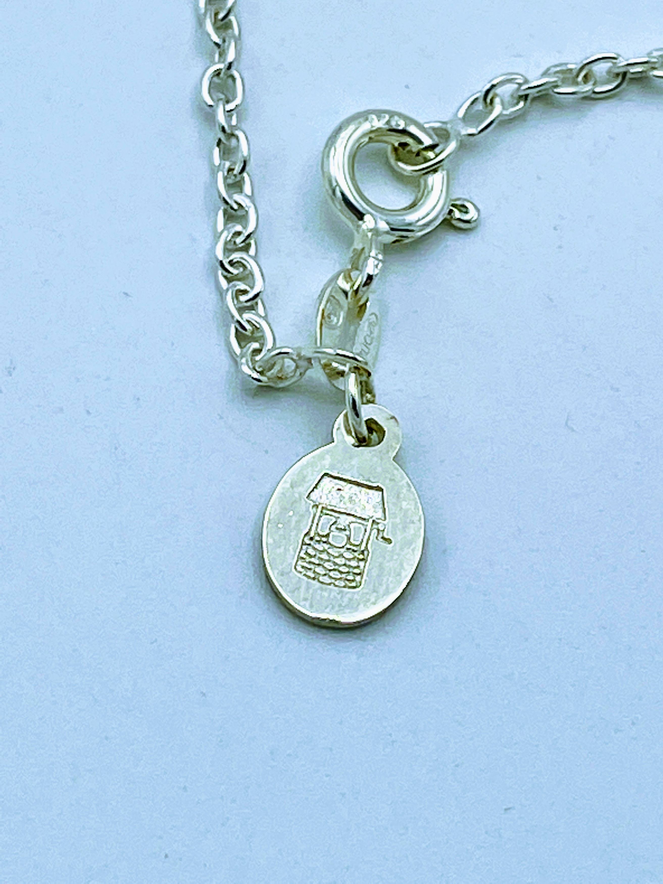 Online Ceramics .925 Sterling Silver Apple Worm Hearted Pendant Necklace Size ONE SIZE - 3 Thumbnail