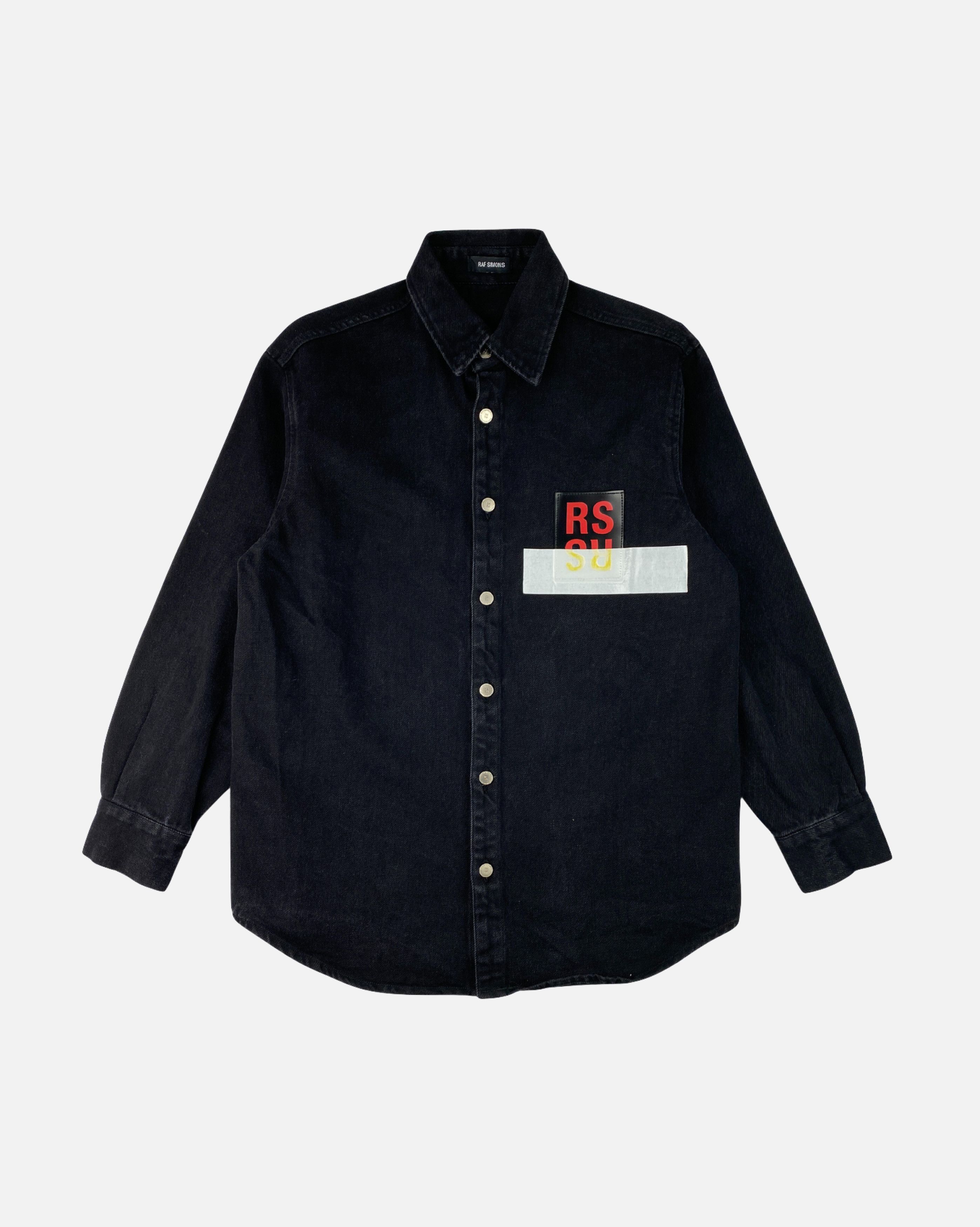 image of Raf Simons Ss17 Rs Black Denim Shirt, Men's (Size Small)