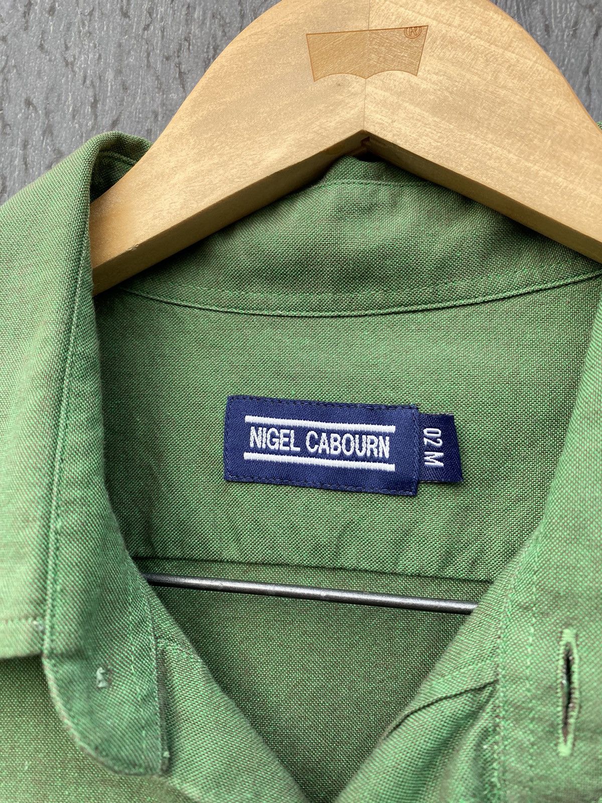 Nigel Cabourn Nigel Cabourn green shimmer military cotton shirt size M/L Size US L / EU 52-54 / 3 - 4 Thumbnail