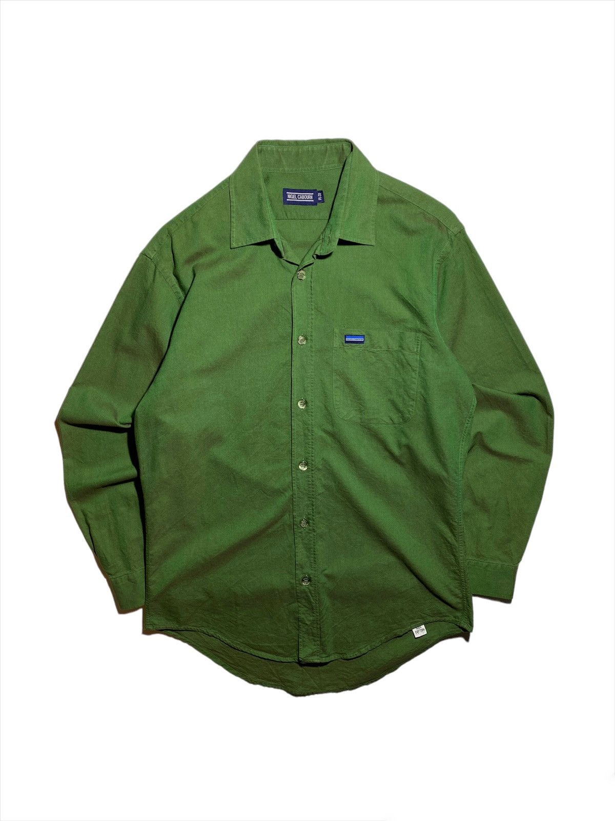 Nigel Cabourn Nigel Cabourn green shimmer military cotton shirt size M/L Size US L / EU 52-54 / 3 - 1 Thumbnail