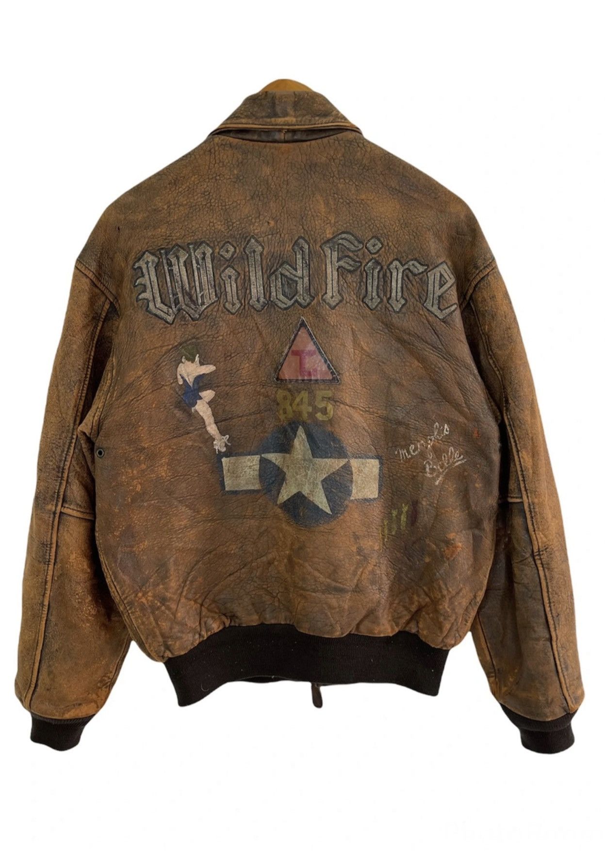 Avirex × Vintage VTG 1987 Avirex Pin Up Girl Patina Leather A-2