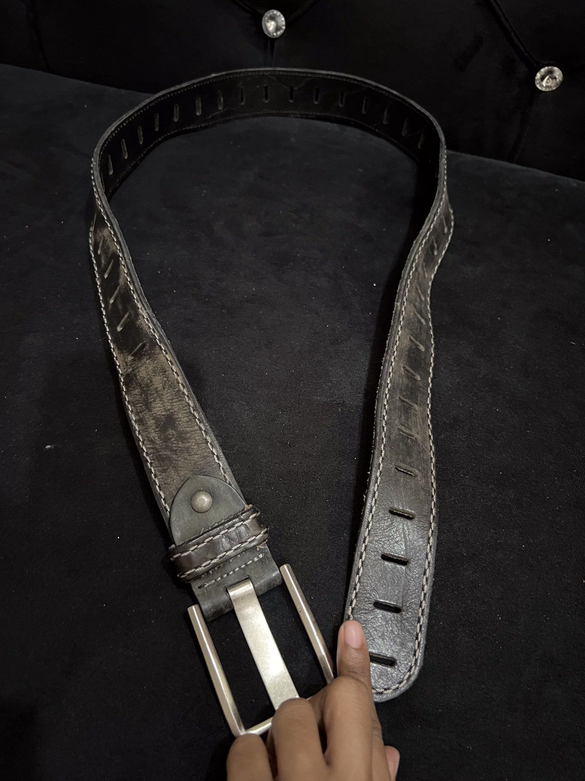 Leather UnBrand Leather Buckle Belt Size ONE SIZE - 6 Thumbnail