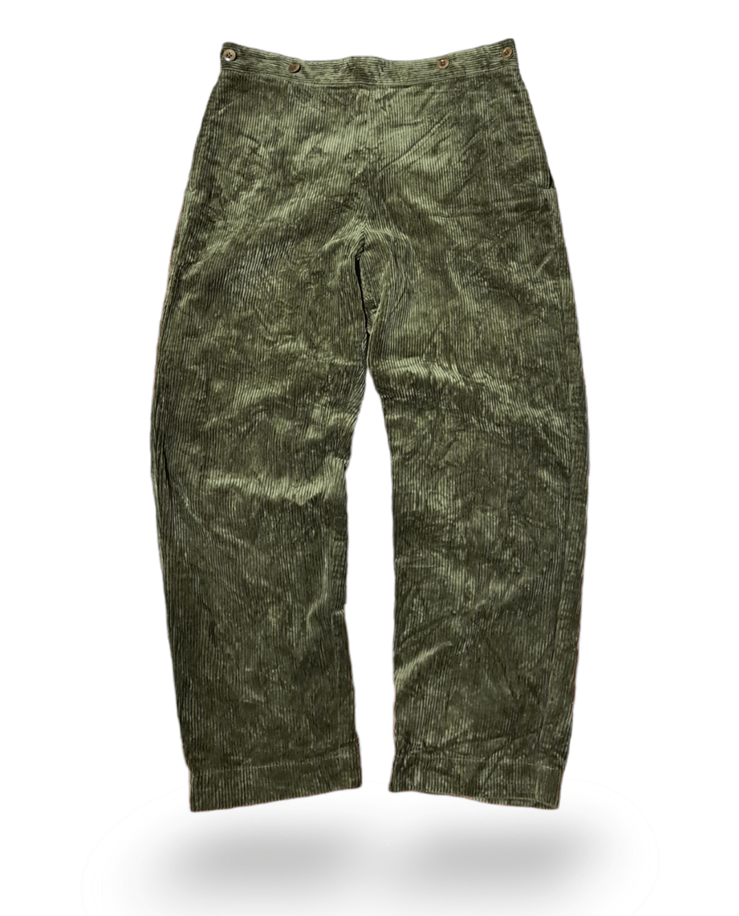 image of Corduroi Club x Margaret Howell Side Closure Corduroy Trousers in Moss Green, Men's (Size 31)