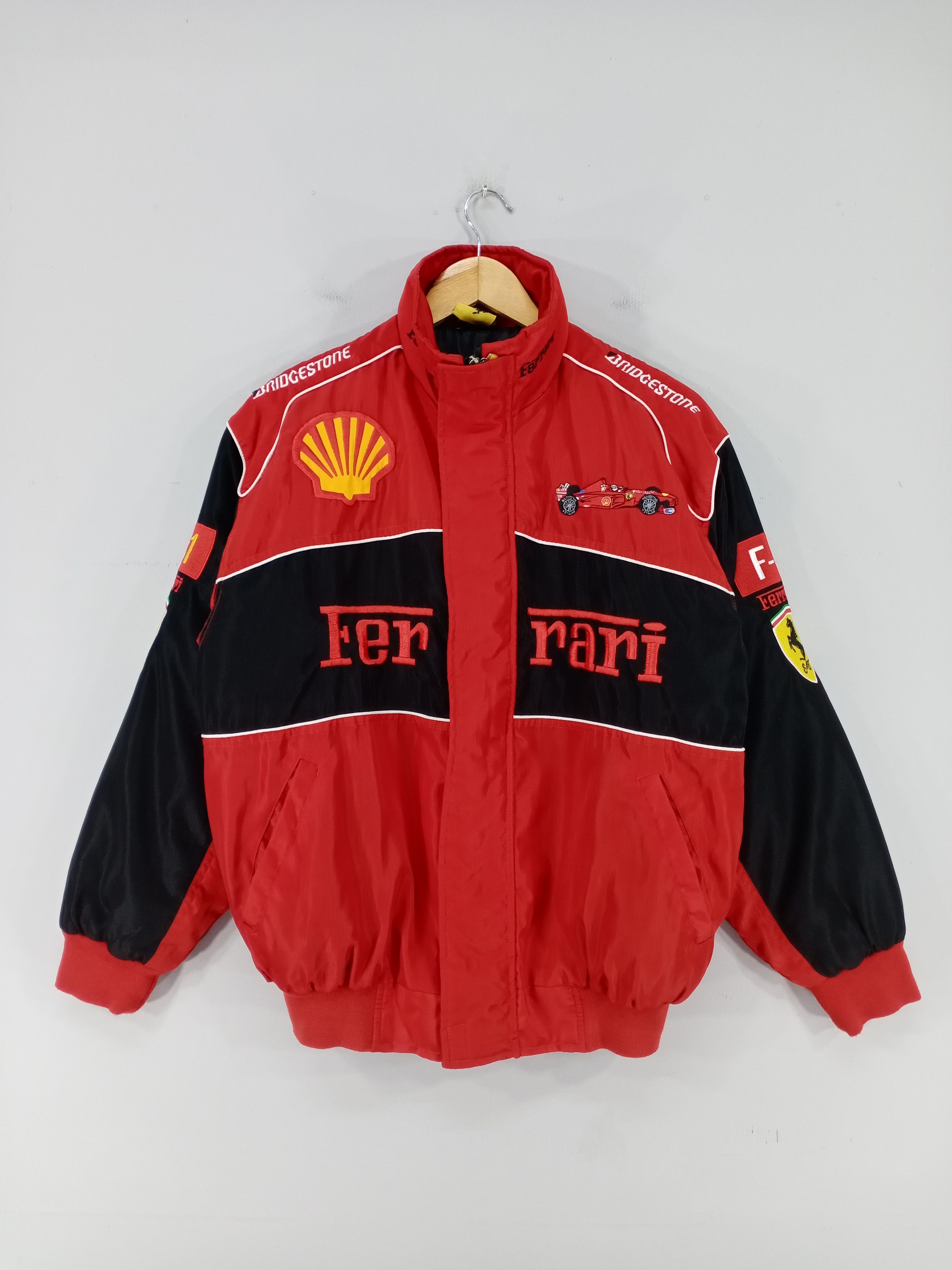 image of vintage 90's Ferrari Racing Formula One Jacket in Red, Men's (Size Medium)