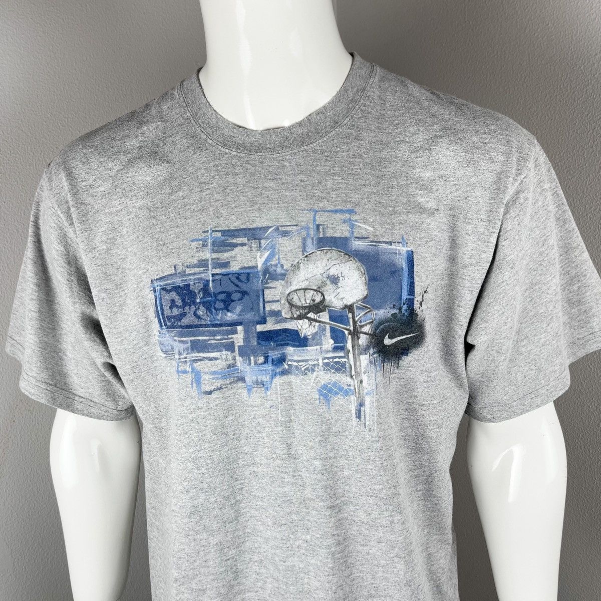 Nike × Vintage Nike Grey Tag Made In USA Basketball All Over T-Shirt Single Size US L / EU 52-54 / 3 - 3 Thumbnail