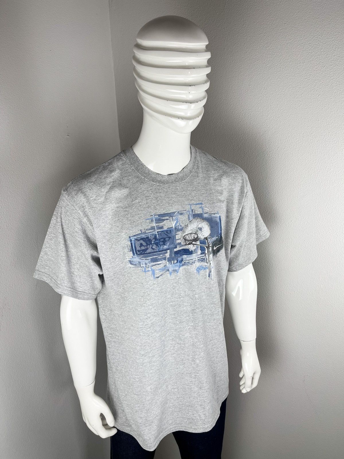 Nike × Vintage Nike Grey Tag Made In USA Basketball All Over T-Shirt Single Size US L / EU 52-54 / 3 - 2 Thumbnail