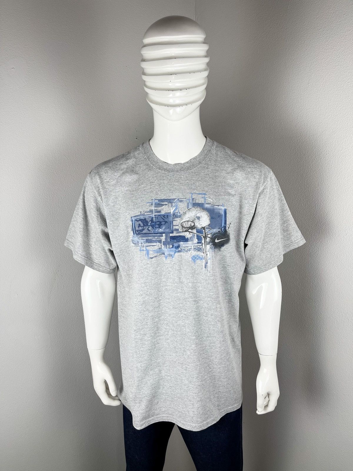 Nike × Vintage Nike Grey Tag Made In USA Basketball All Over T-Shirt Single Size US L / EU 52-54 / 3 - 1 Thumbnail