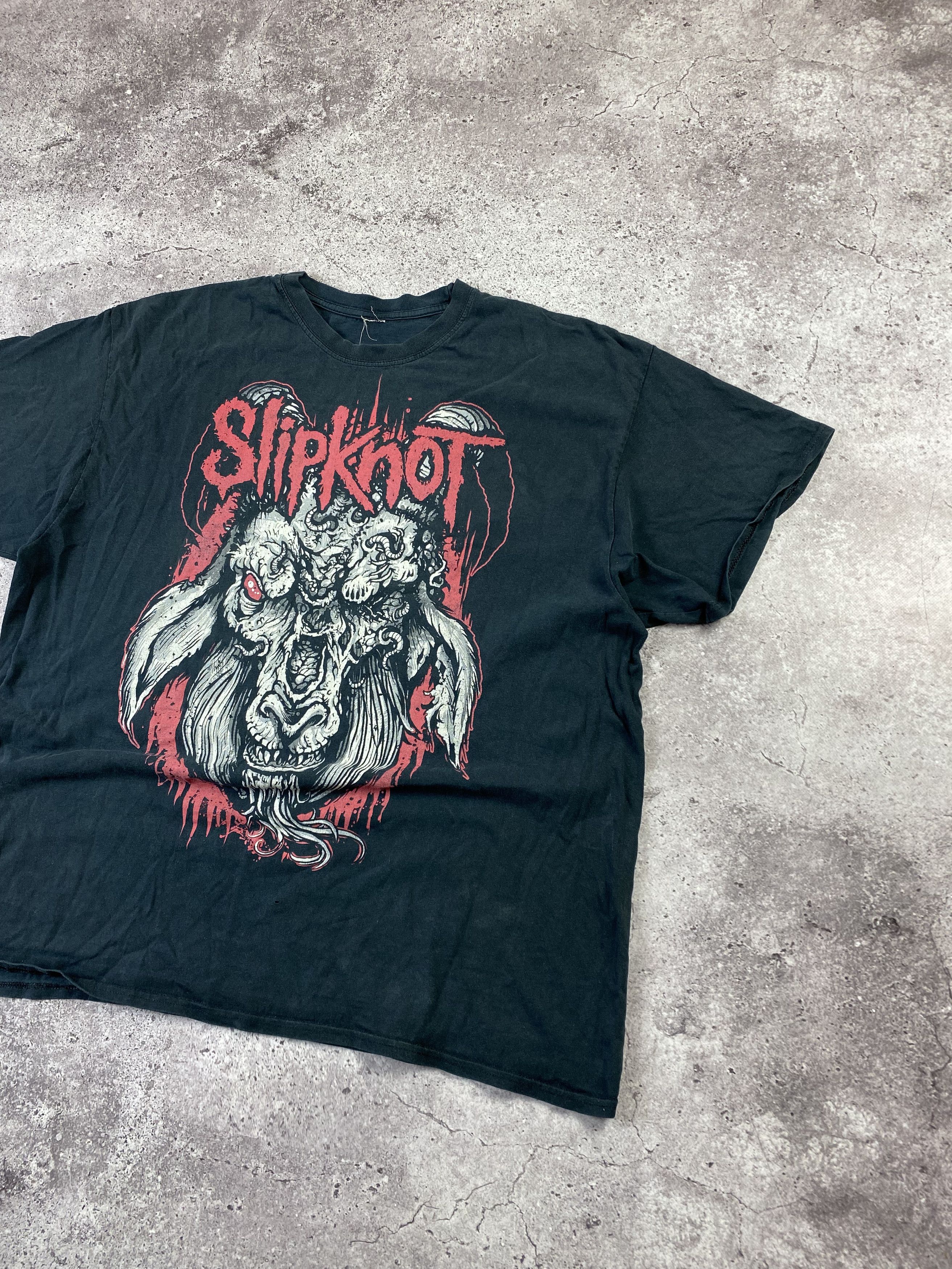 Band Tees × Vintage Vintage 90s Slipknot Hardcore Black T-Shirt Punk Death Satan Size US XXL / EU 58 / 5 - 2 Thumbnail