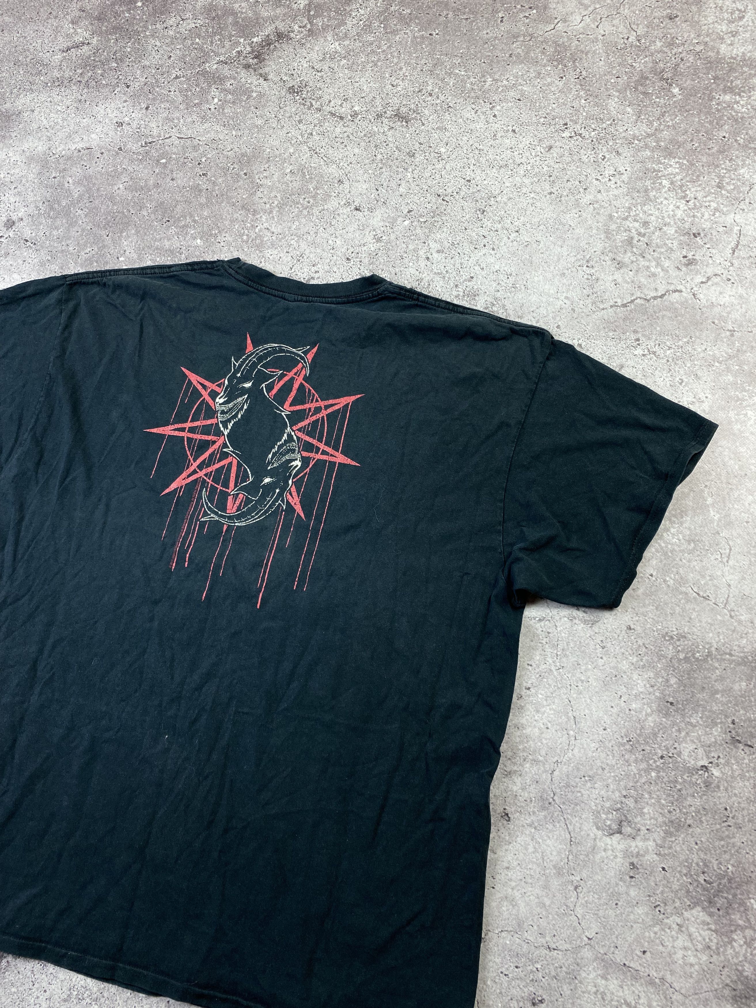 Band Tees × Vintage Vintage 90s Slipknot Hardcore Black T-Shirt Punk Death Satan Size US XXL / EU 58 / 5 - 4 Thumbnail