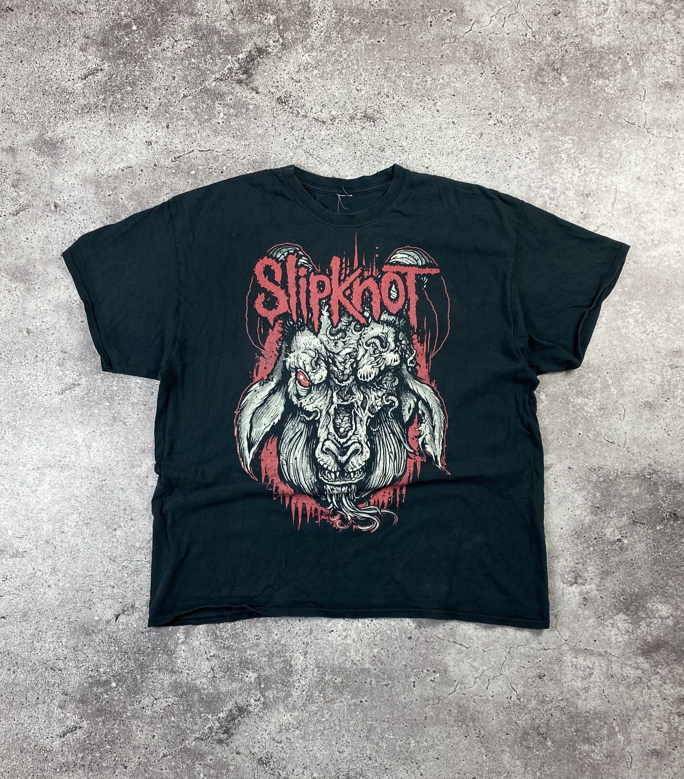 Band Tees × Vintage Vintage 90s Slipknot Hardcore Black T-Shirt Punk Death Satan Size US XXL / EU 58 / 5 - 1 Thumbnail