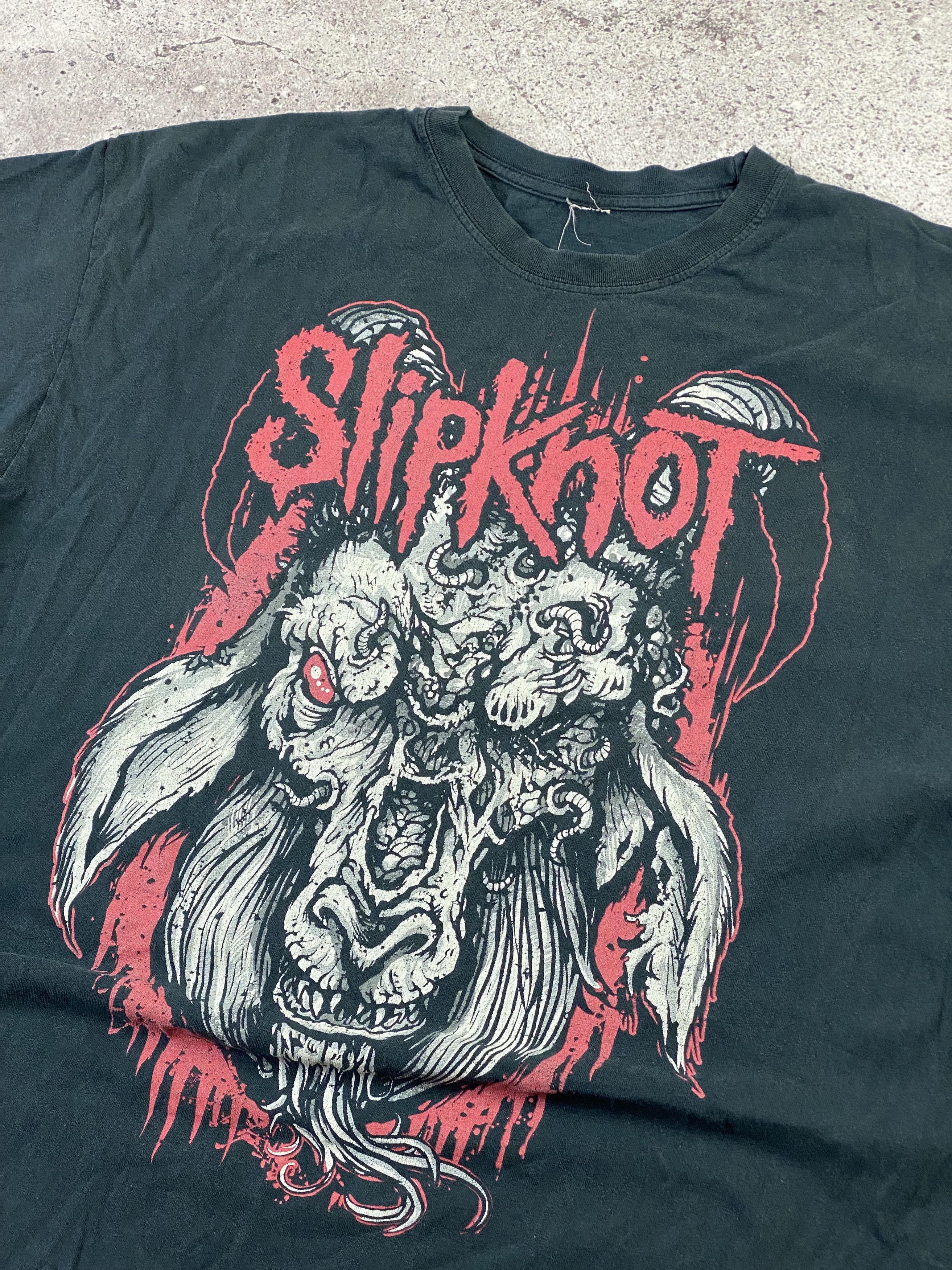 Band Tees × Vintage Vintage 90s Slipknot Hardcore Black T-Shirt Punk Death Satan Size US XXL / EU 58 / 5 - 3 Thumbnail