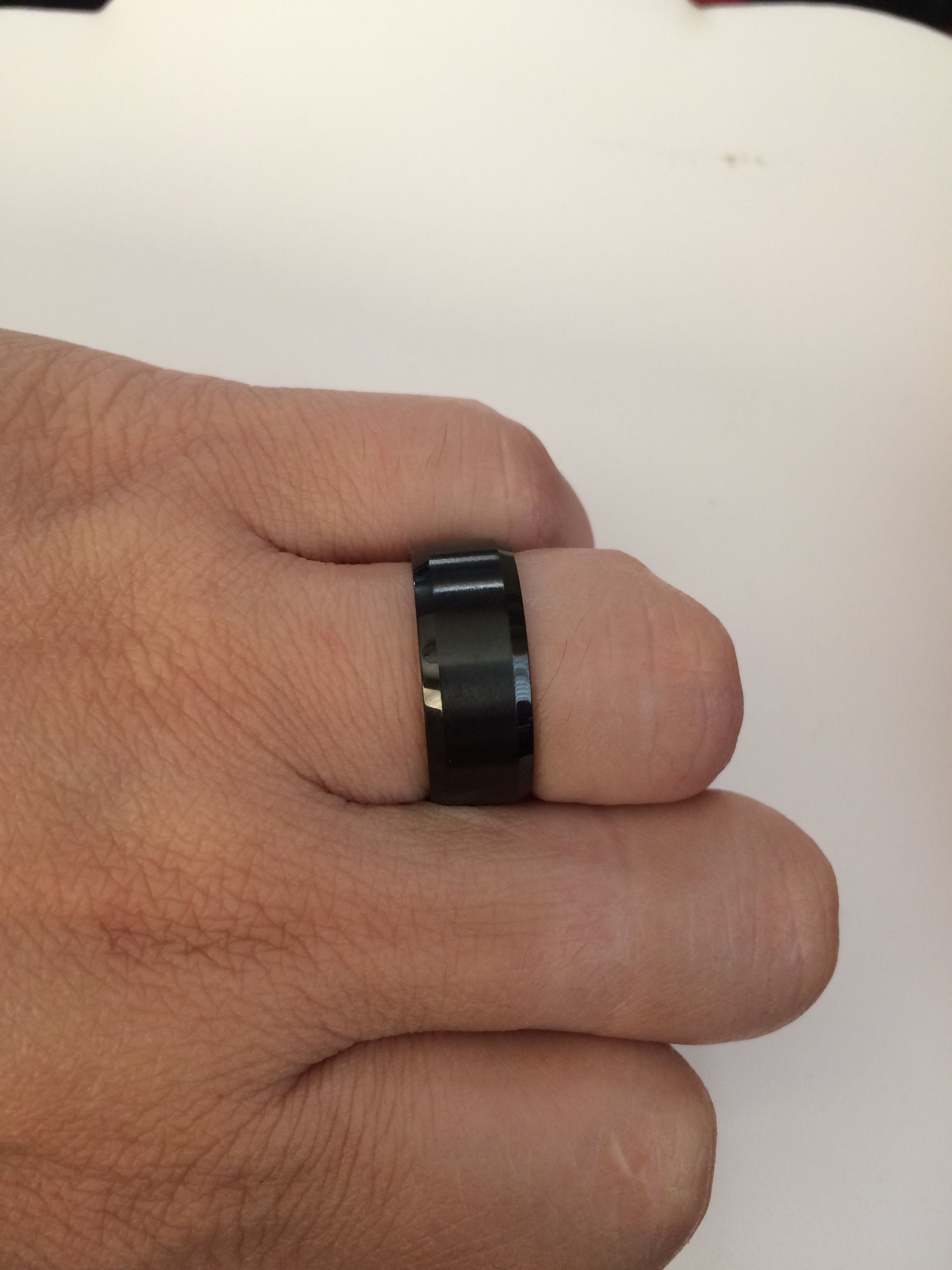 Jewelry Black Stainless Steel Ring - size 8 Size ONE SIZE - 3 Thumbnail