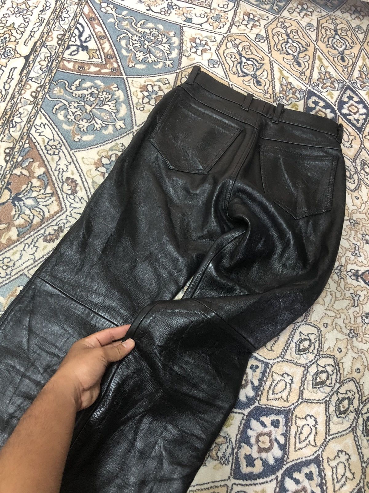 Leather Vintage C.Brumes Japan Made Bondage Punk Leather Pants Size US 27 - 15 Thumbnail