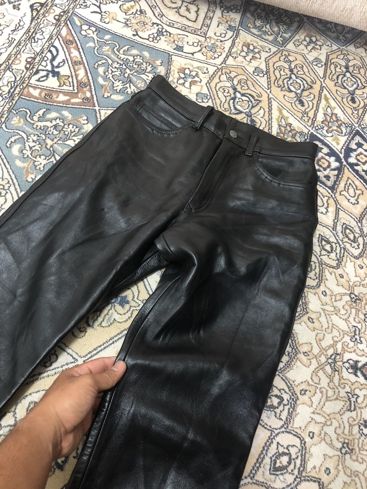 Leather Vintage C.Brumes Japan Made Bondage Punk Leather Pants Size US 27 - 10 Thumbnail
