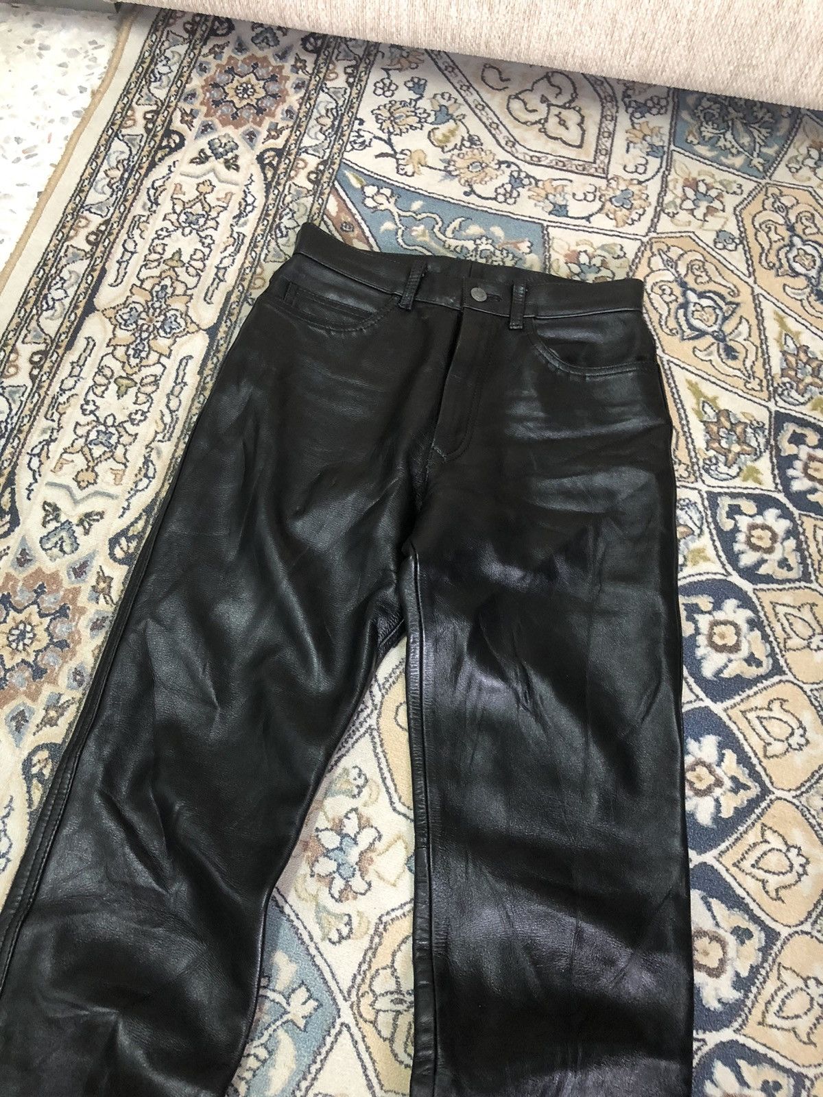 Leather Vintage C.Brumes Japan Made Bondage Punk Leather Pants Size US 27 - 4 Thumbnail