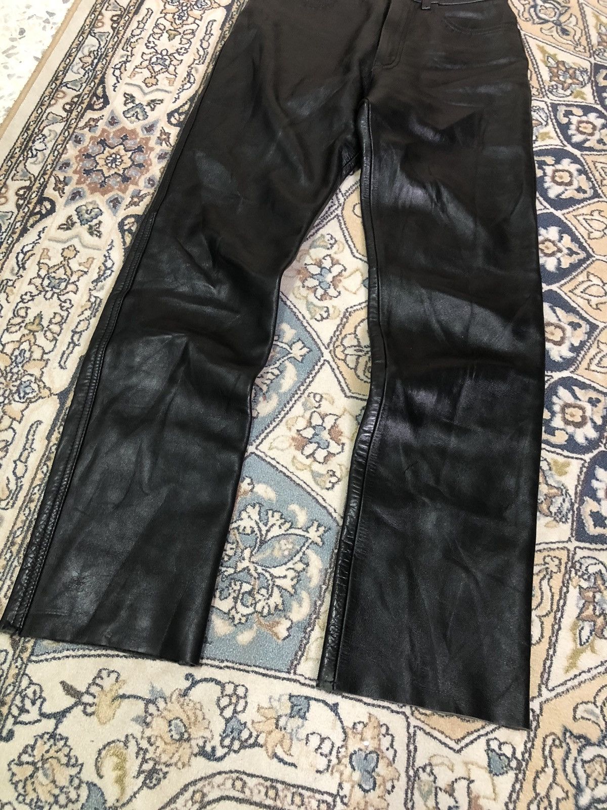 Leather Vintage C.Brumes Japan Made Bondage Punk Leather Pants Size US 27 - 3 Thumbnail