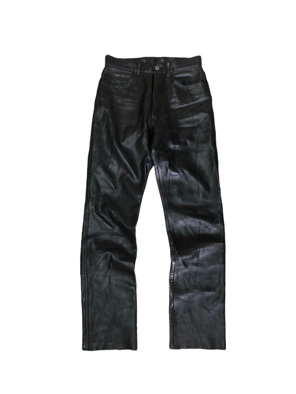 image of Avant Garde x Vintage C.brumes Japan Made Bondage Punk Leather Pants in Black, Men's (Size 27)