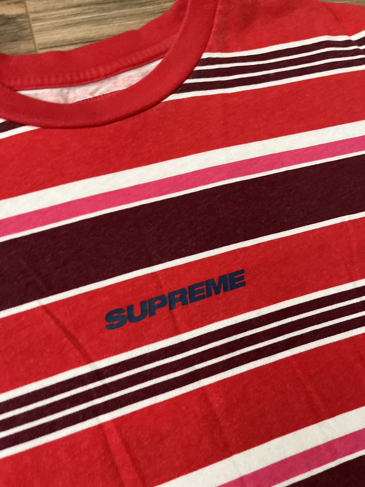 Supreme Supreme Stripe S/S Top Size US XL / EU 56 / 4 - 5 Thumbnail