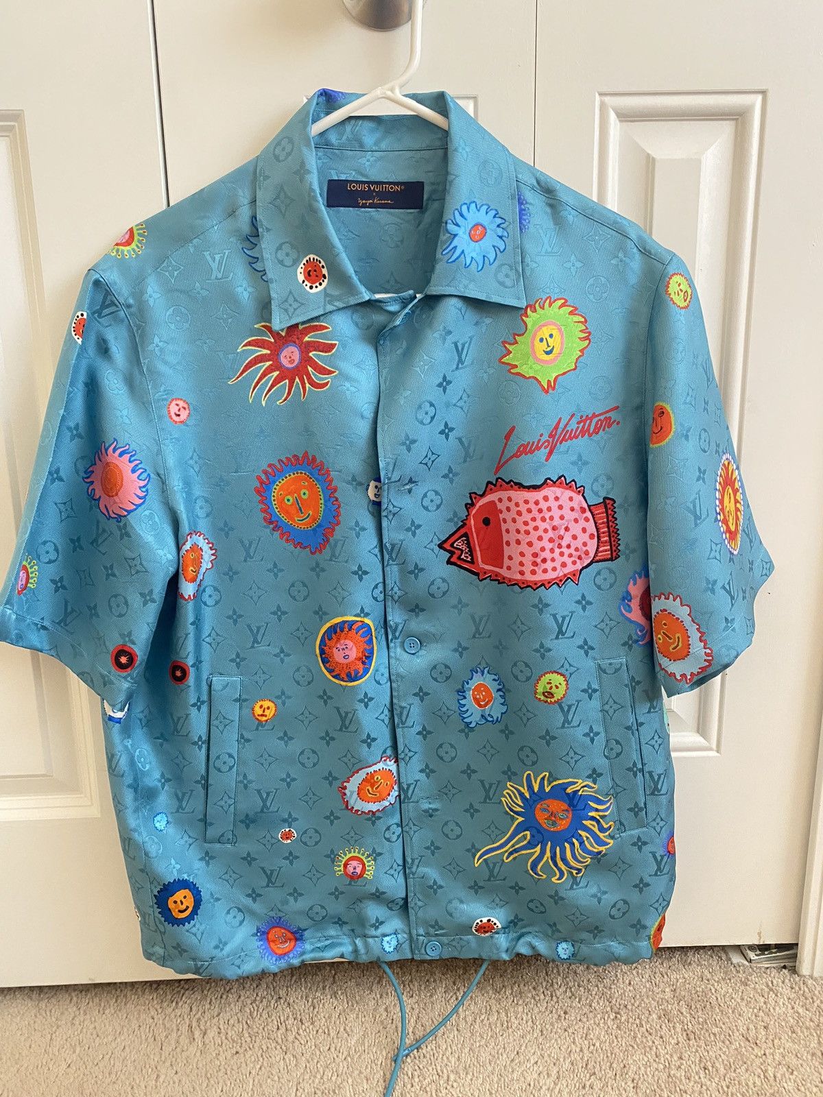 Rare Louis Vuitton Rainbow Monogram Short-Sleeved Denim Shirt