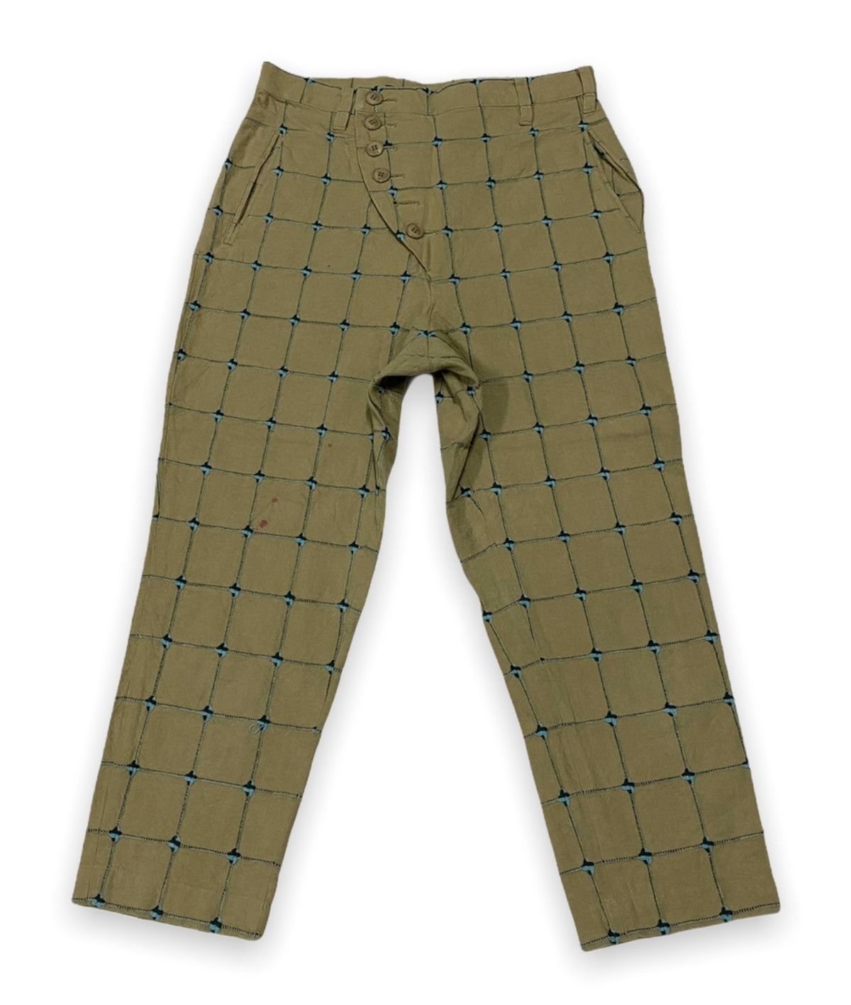 Ne-Net Ne-net Issey Miyake Sashiko Cropped Pants Size US 29 - 1 Thumbnail