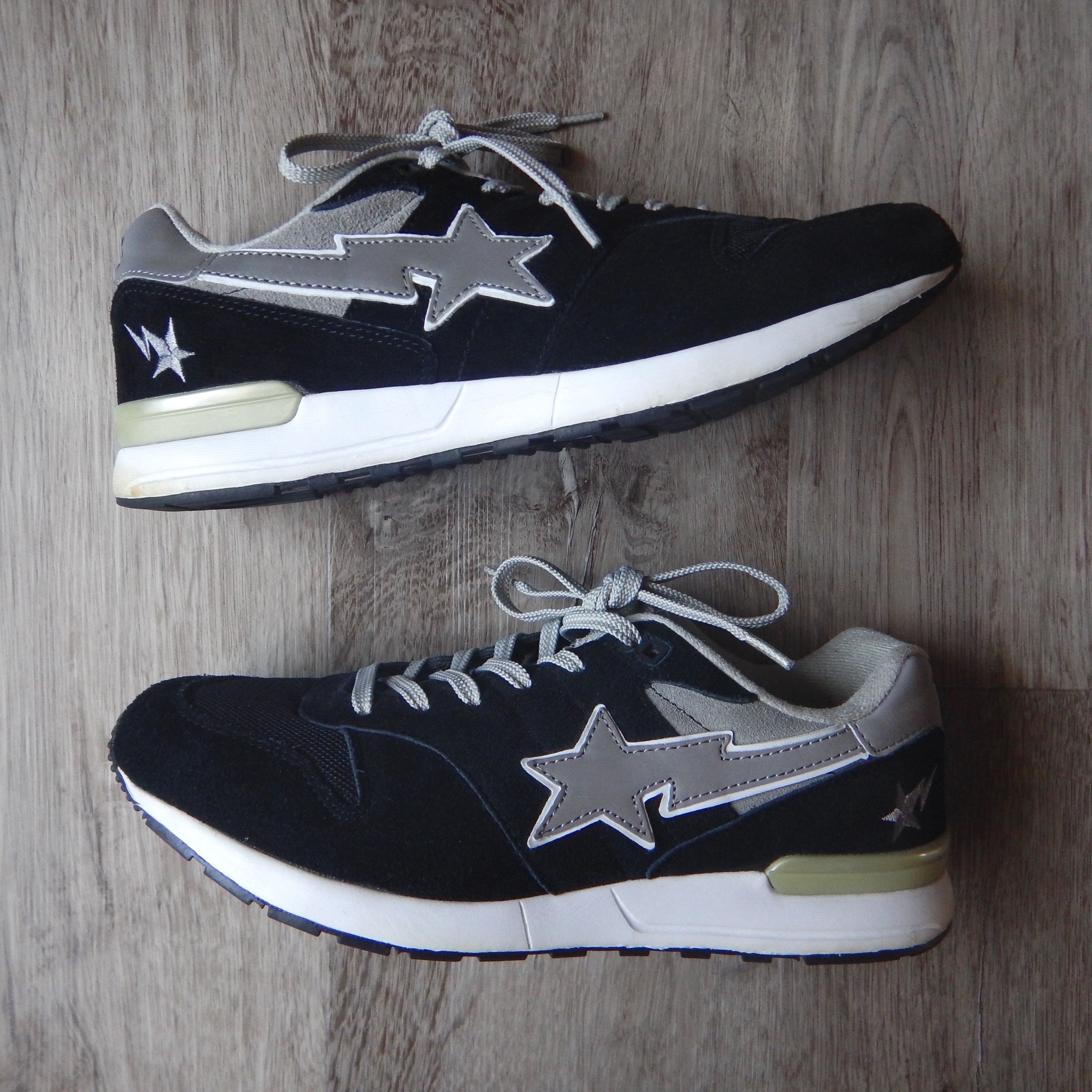 image of Bape Black Nubuck/3M Reflective Five Sta Lt Shoes, Men's (Size 9)