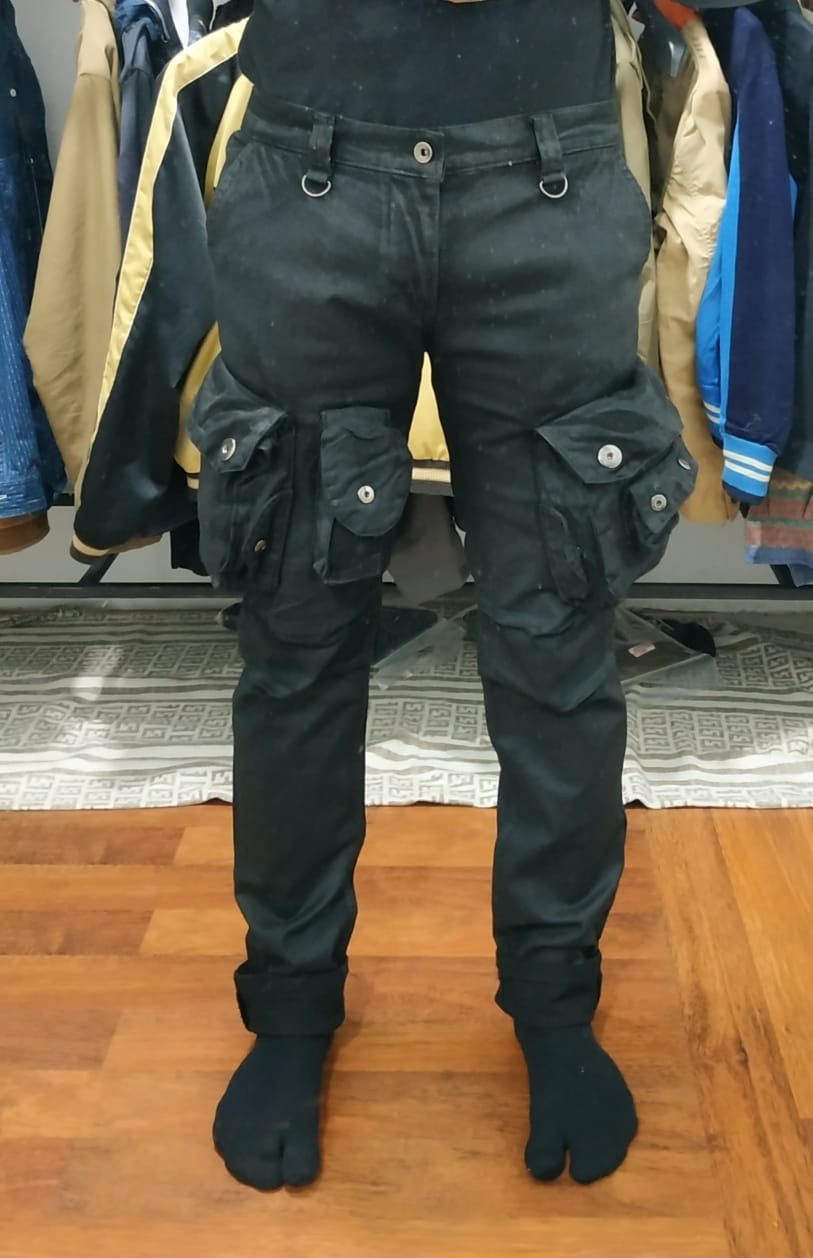 Designer × Seditionaries Fit 31 to 32, Multipocket wax/coated Stretch Pants Size US 32 / EU 48 - 5 Thumbnail