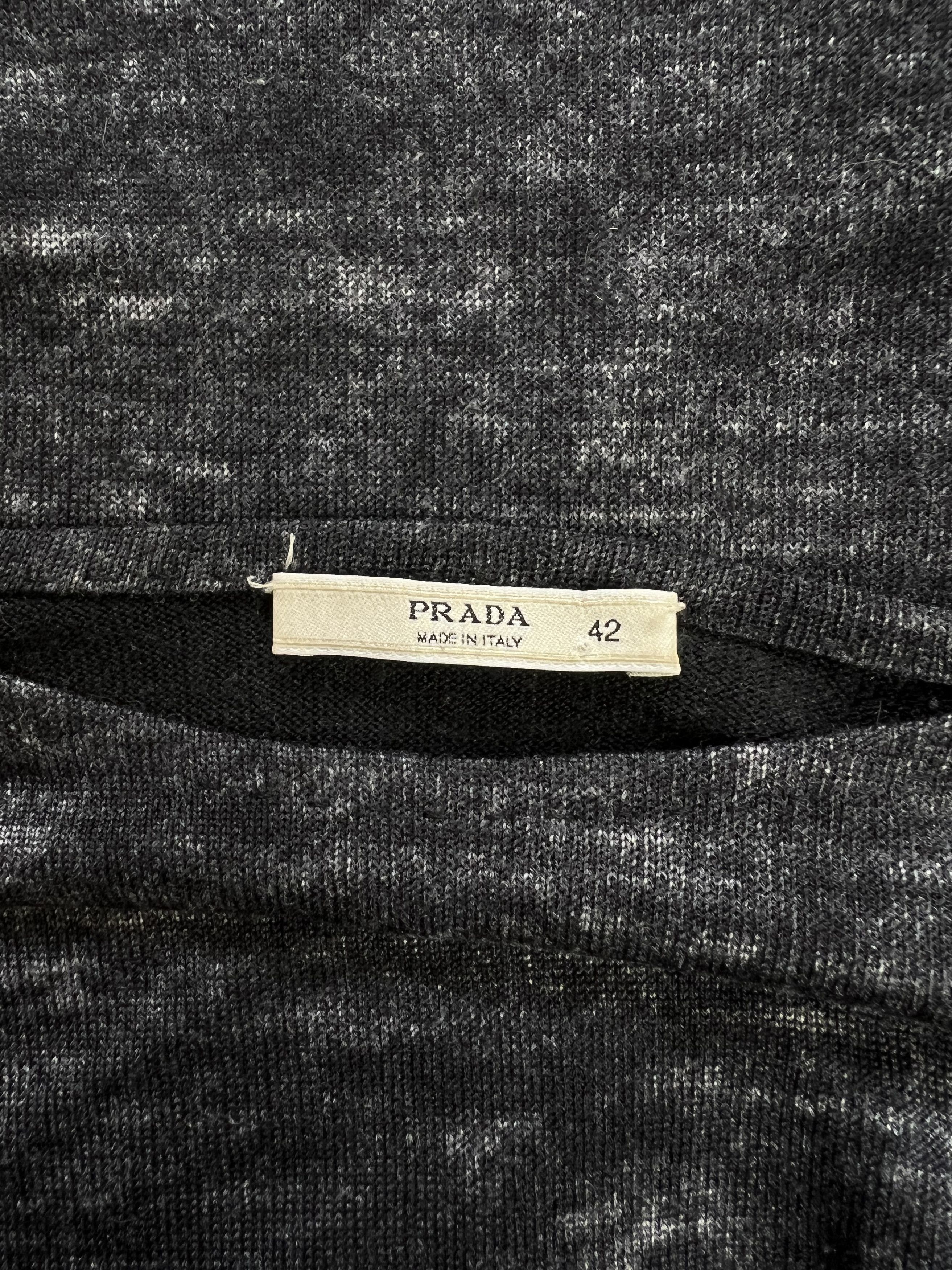 Prada ⚡️QUICK SALE⚡️Prada Grey with Blue Wool/Silk Mix Knit Top Size L / US 10 / IT 46 - 3 Thumbnail