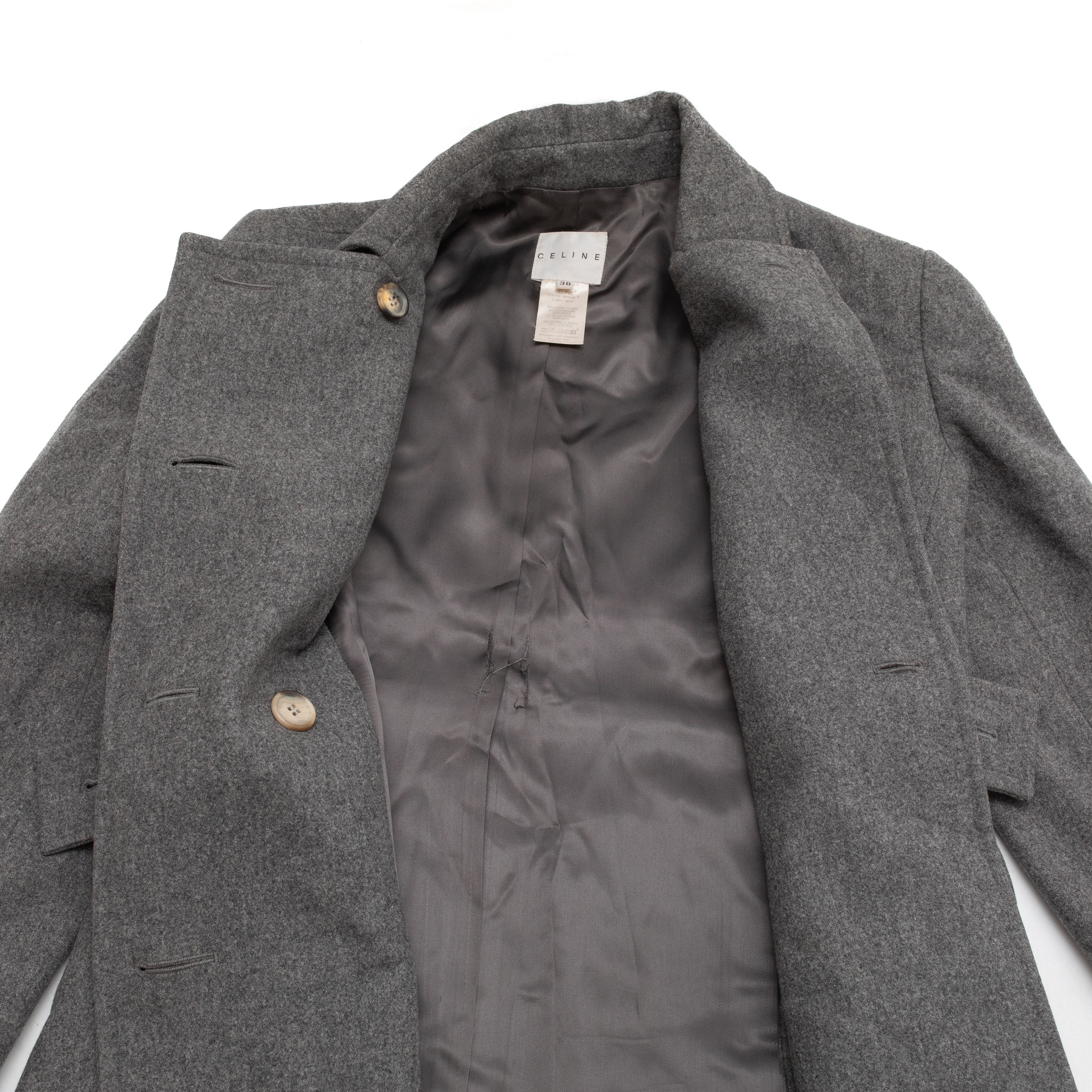 Celine CELINE Vintage Double Breasted Grey Wool Peacoat Size M / US 6-8 / IT 42-44 - 8 Thumbnail