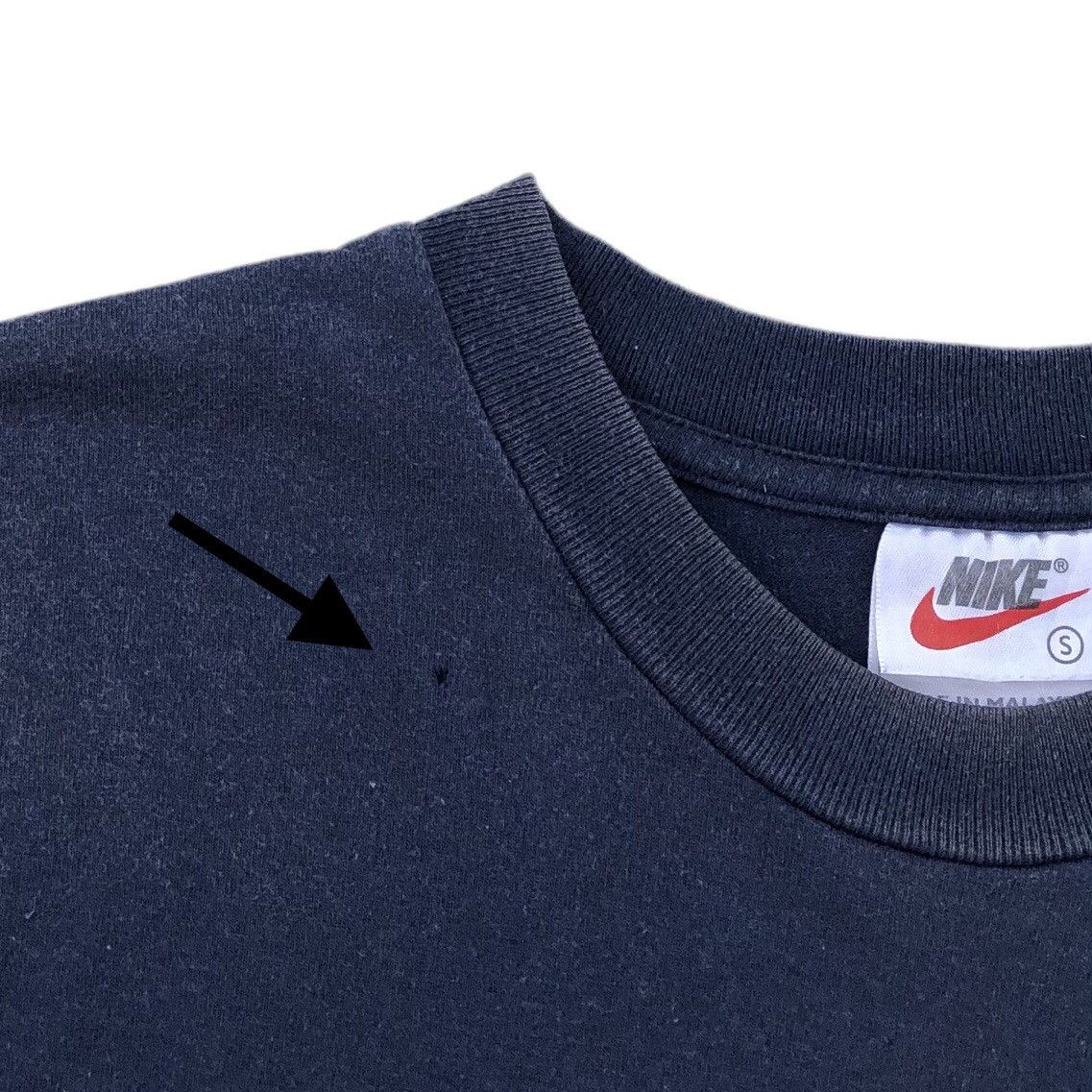 Nike 🔥Vintage 90s Nike Big Swoosh Tee Size US S / EU 44-46 / 1 - 4 Thumbnail