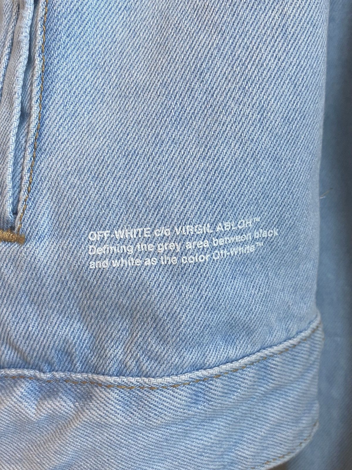 Off-White Off-White Printed Logo Denim Jacket Size US XL / EU 56 / 4 - 6 Thumbnail