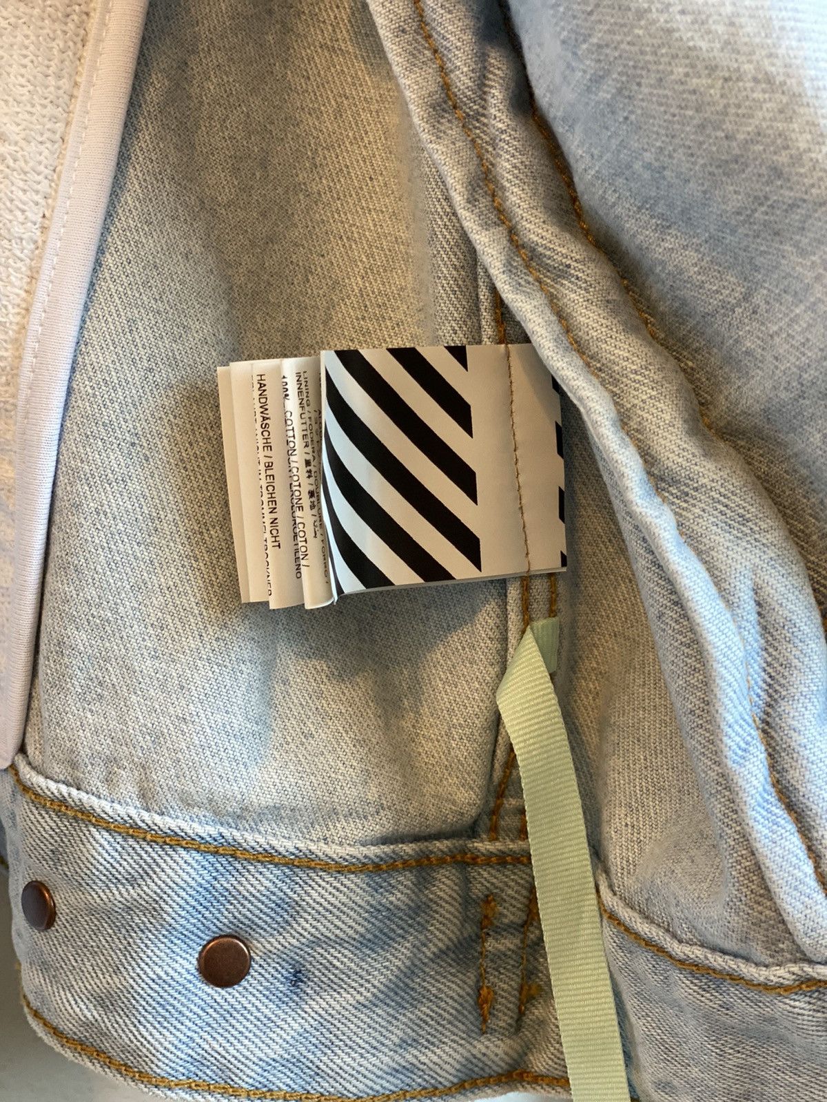 Off-White Off-White Printed Logo Denim Jacket Size US XL / EU 56 / 4 - 8 Thumbnail