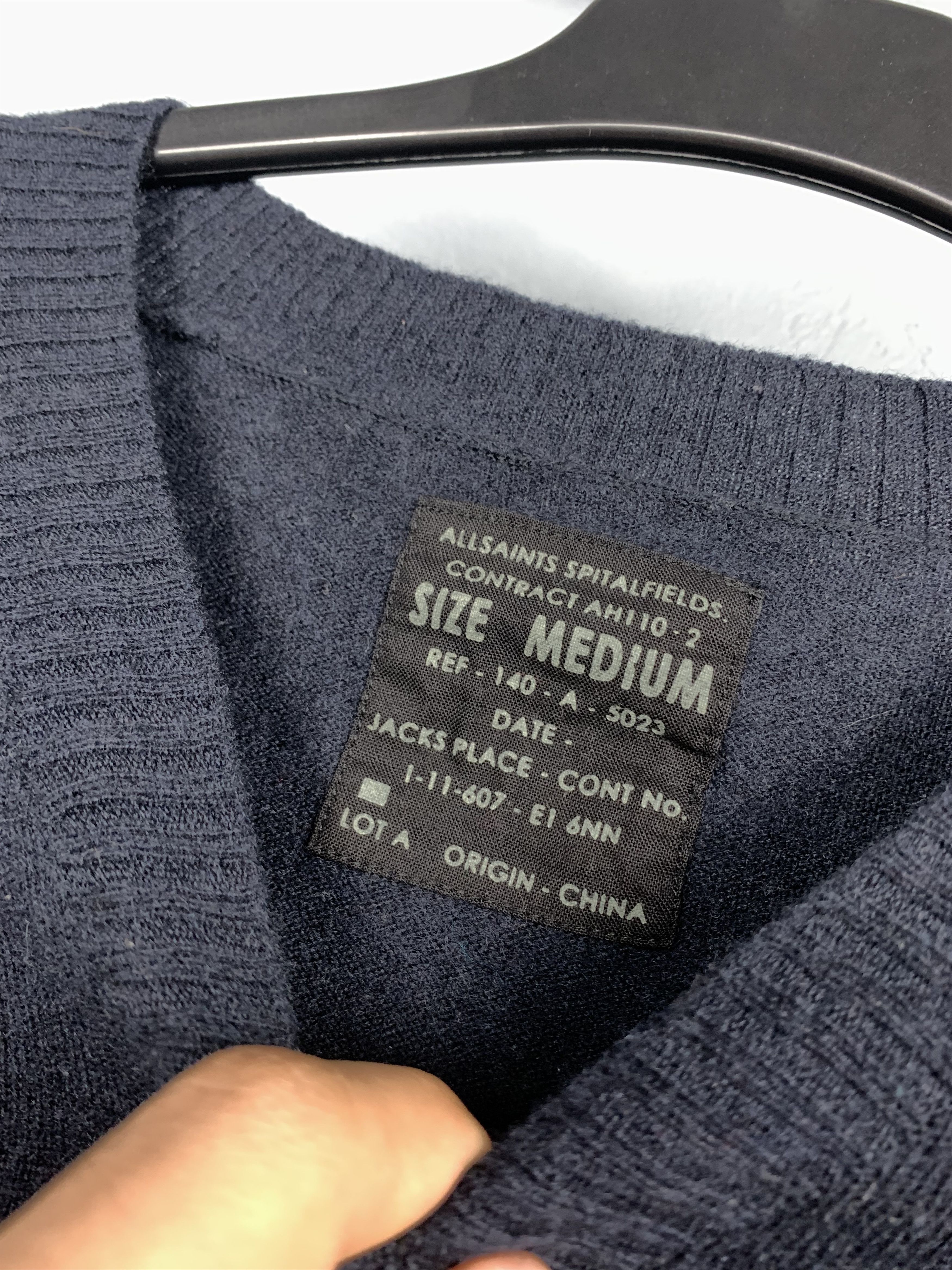 Allsaints Allsaints Vintage Tallin V-neck Mens Wool Knit Sweater Size US M / EU 48-50 / 2 - 3 Thumbnail